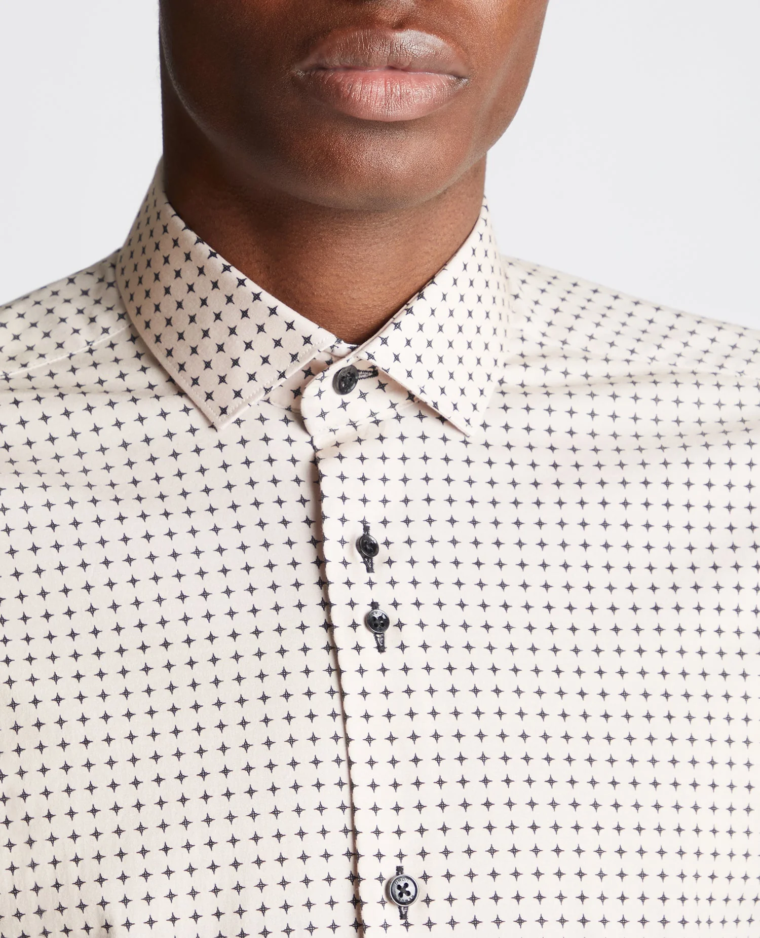 Slim Fit Print Cotton-Blend Stretch Shirt - Image 4