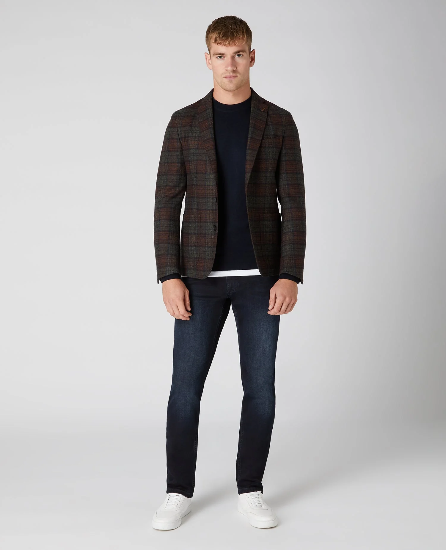 Slim Fit Pure Wool Checked Jacket - Image 2