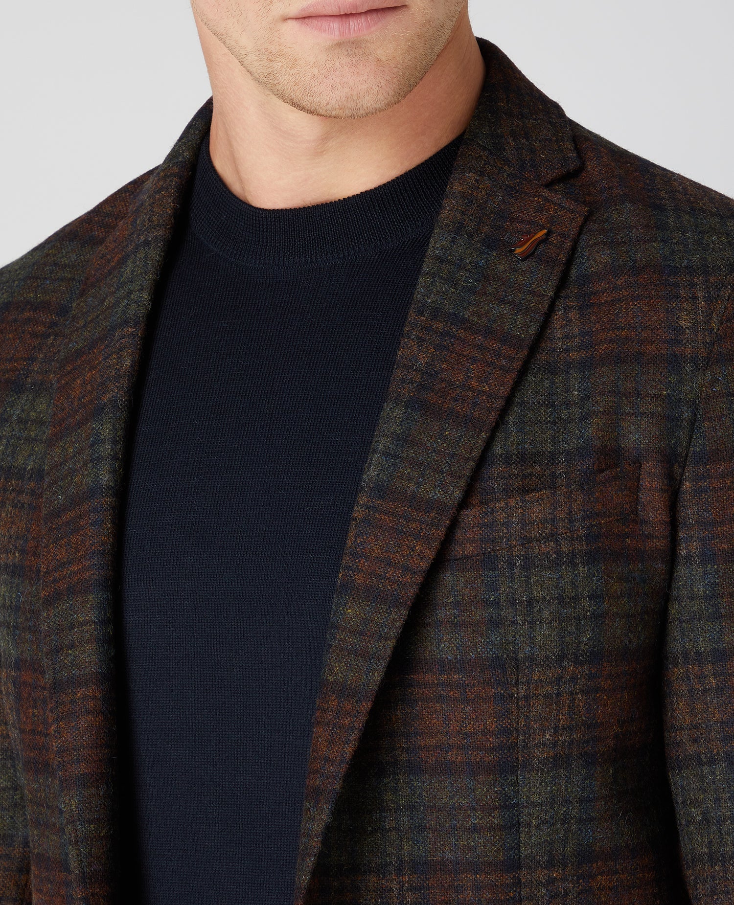 Slim Fit Pure Wool Checked Jacket - Image 4