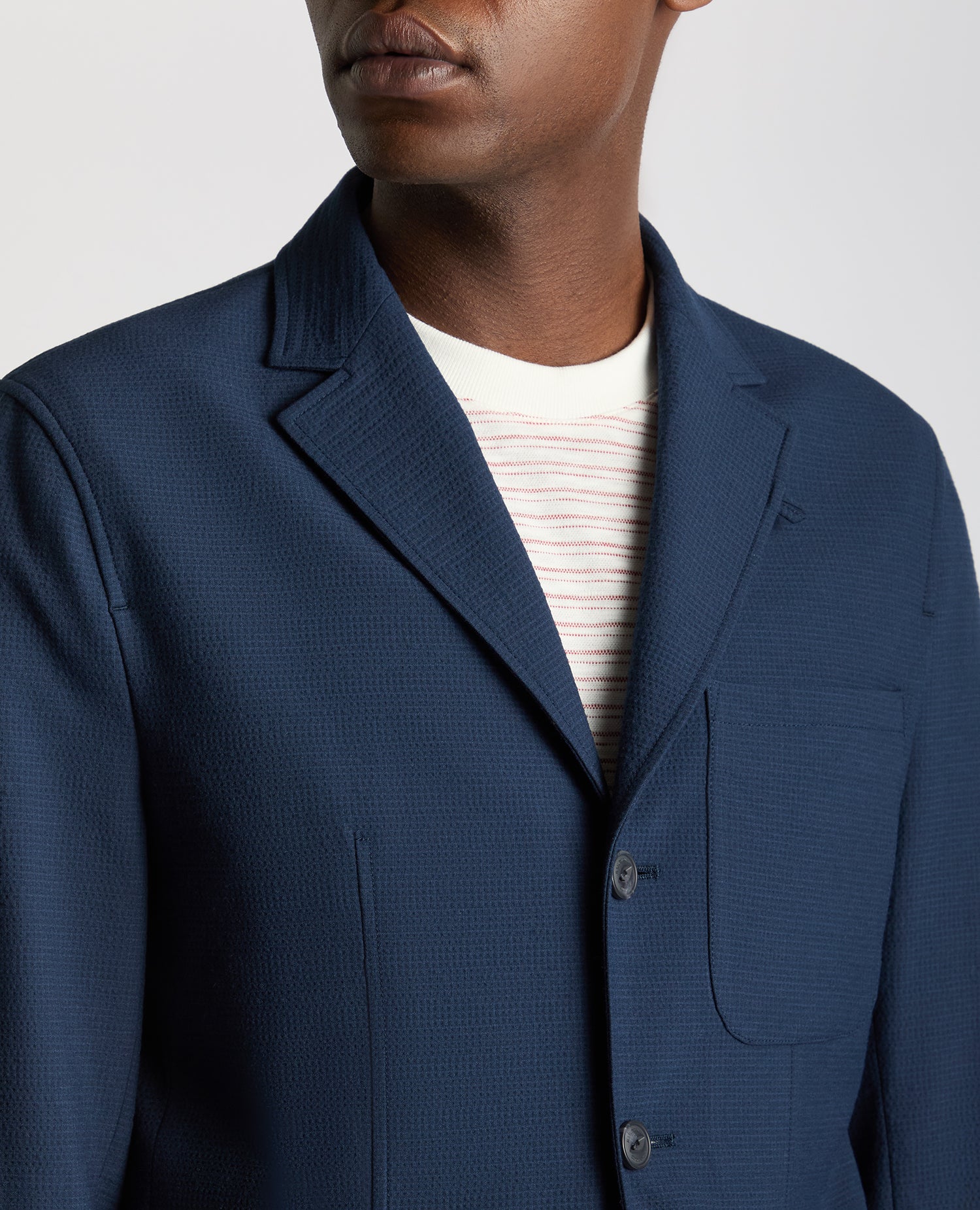 Slim Fit Seersucker De-Constructed Jacket - Image 5