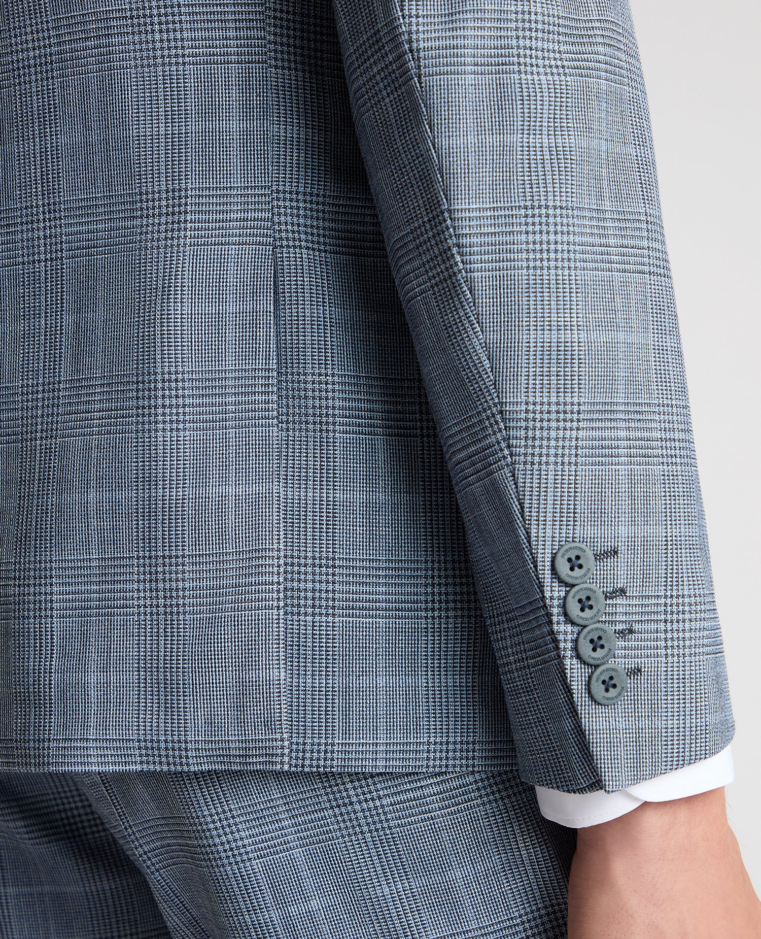Slim Fit Stretch Blend Check Suit - Image 7