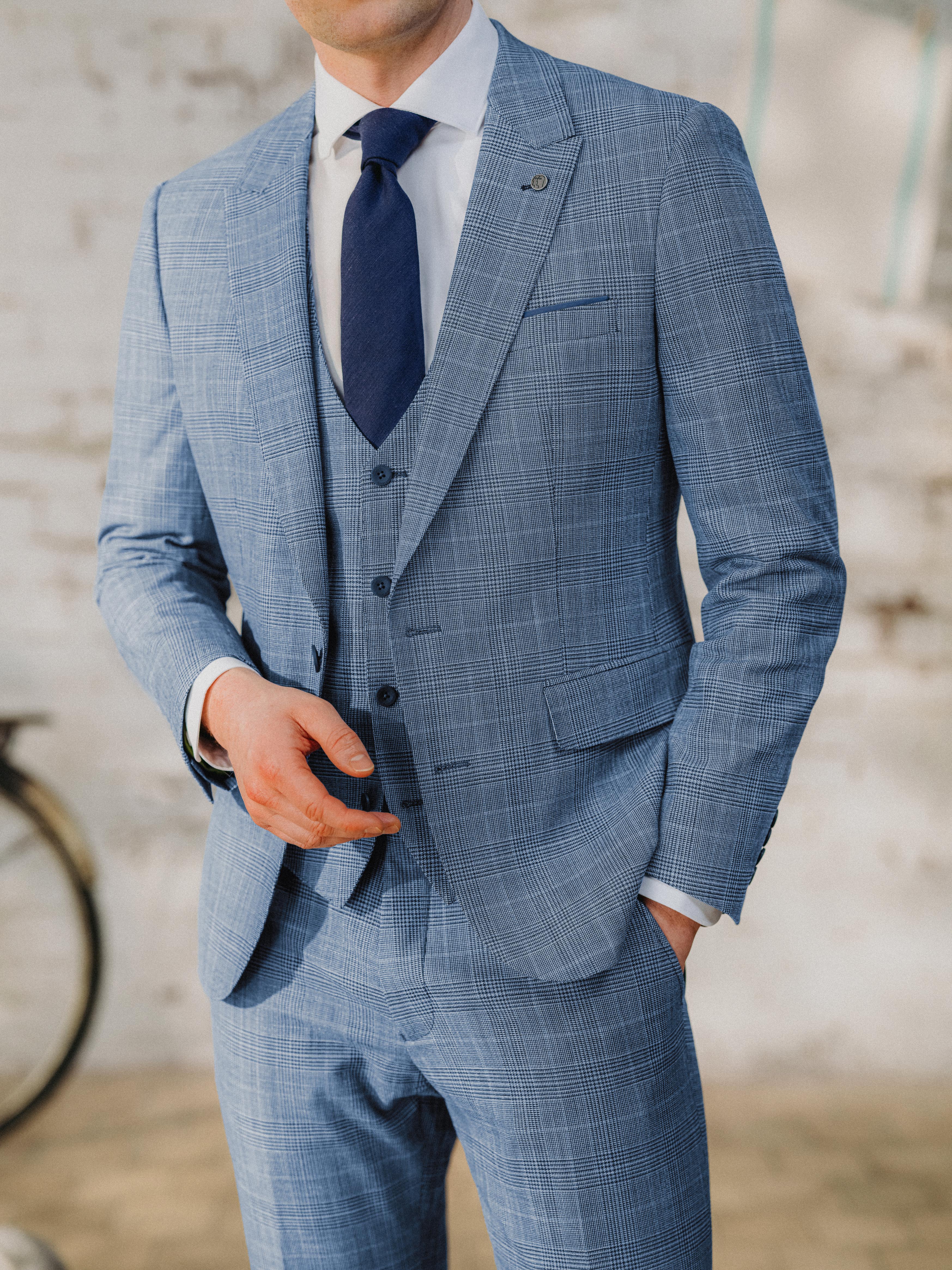 Slim Fit Stretch Blend Check Suit Jacket - Image 2
