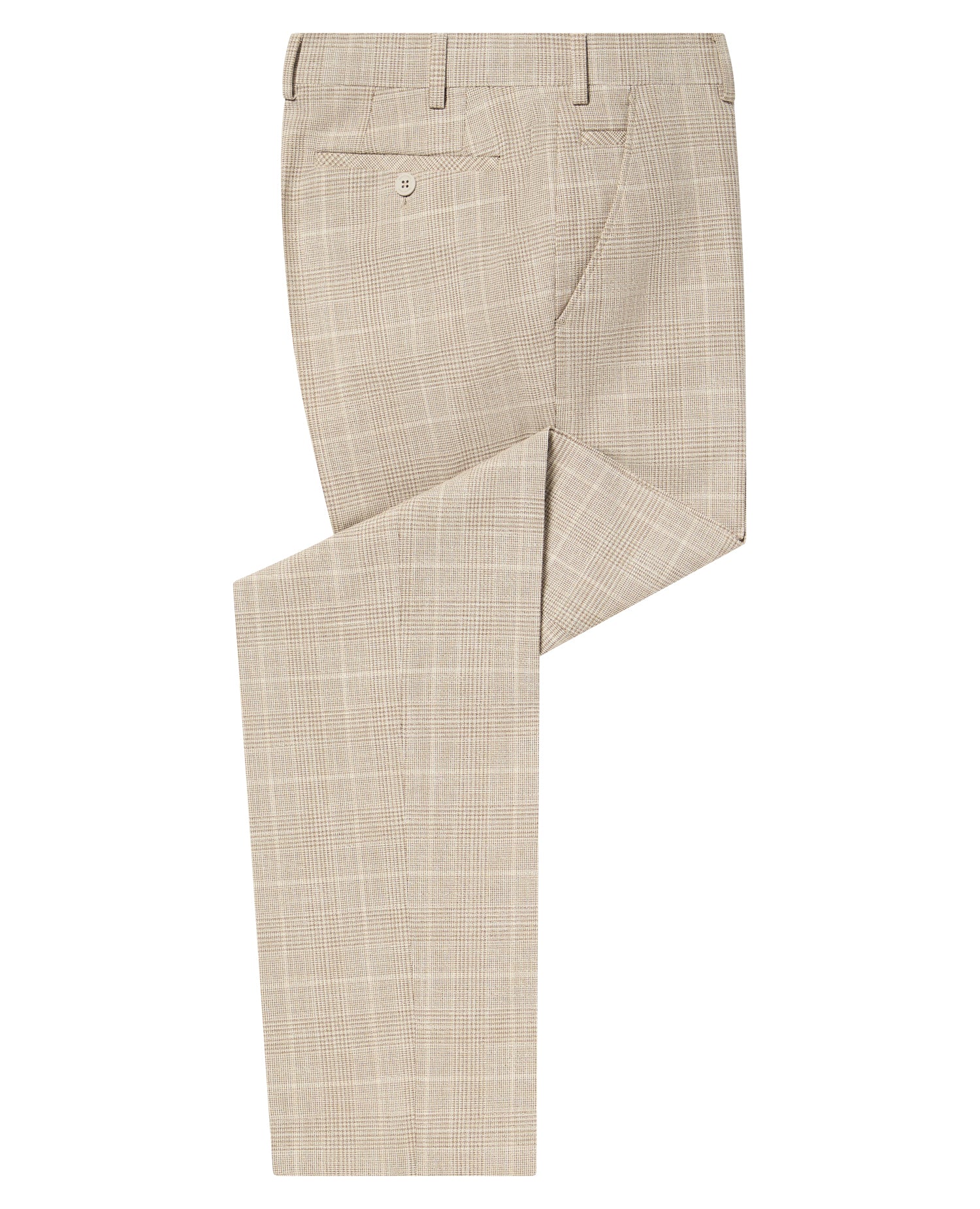 Slim Fit Stretch Blend Check Suit Trousers - Image 6