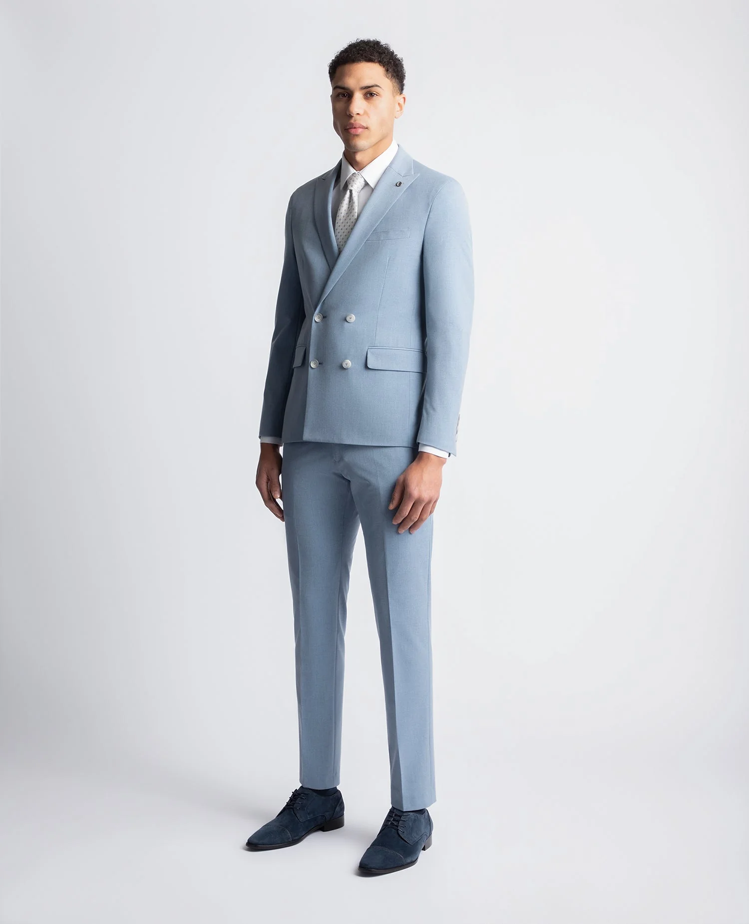 Slim Fit Stretch Double Breasted Suit - Image 2