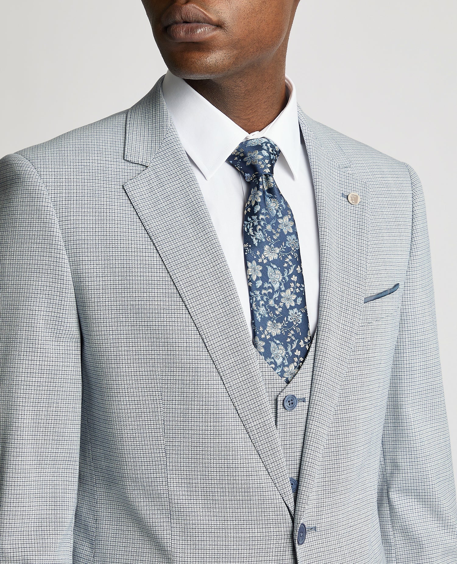 Slim Fit Micro Houndstooth Suit - Image 4