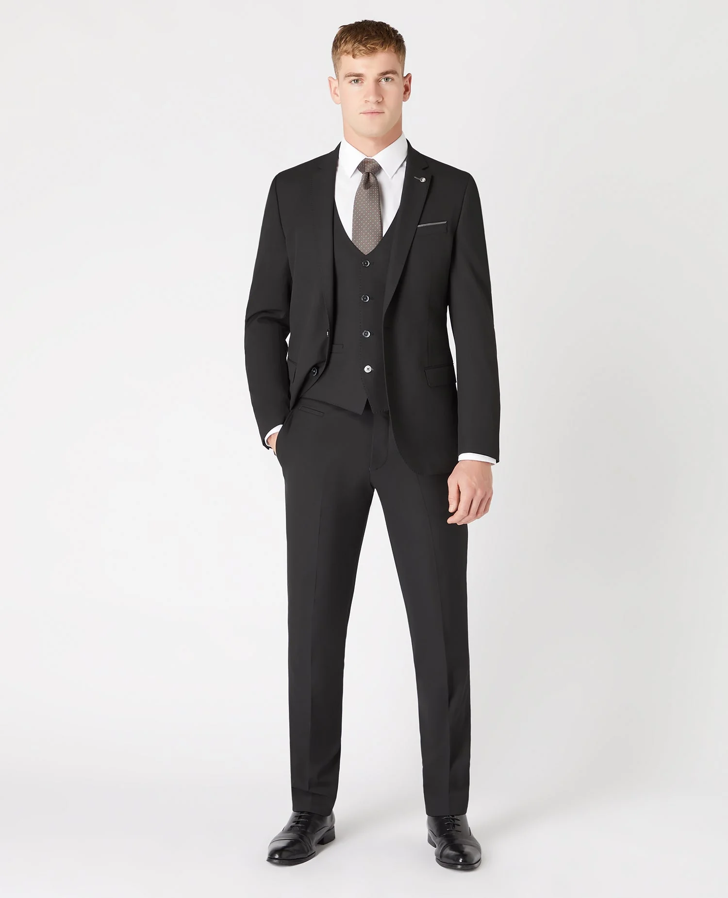 Slim Fit Notch Lapel Suit Waistcoat - Image 2