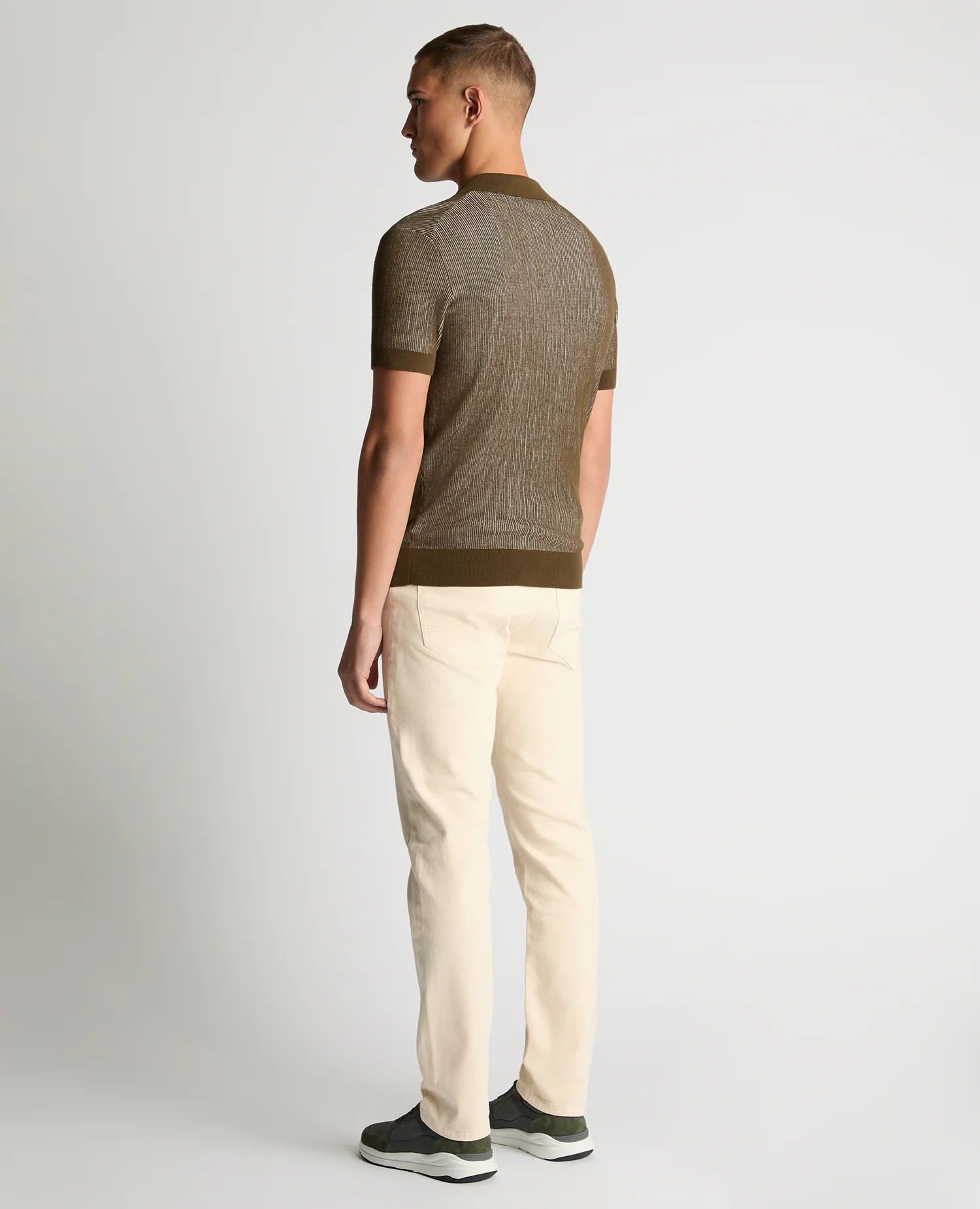Slim Fit Textured Knit Polo - Image 3