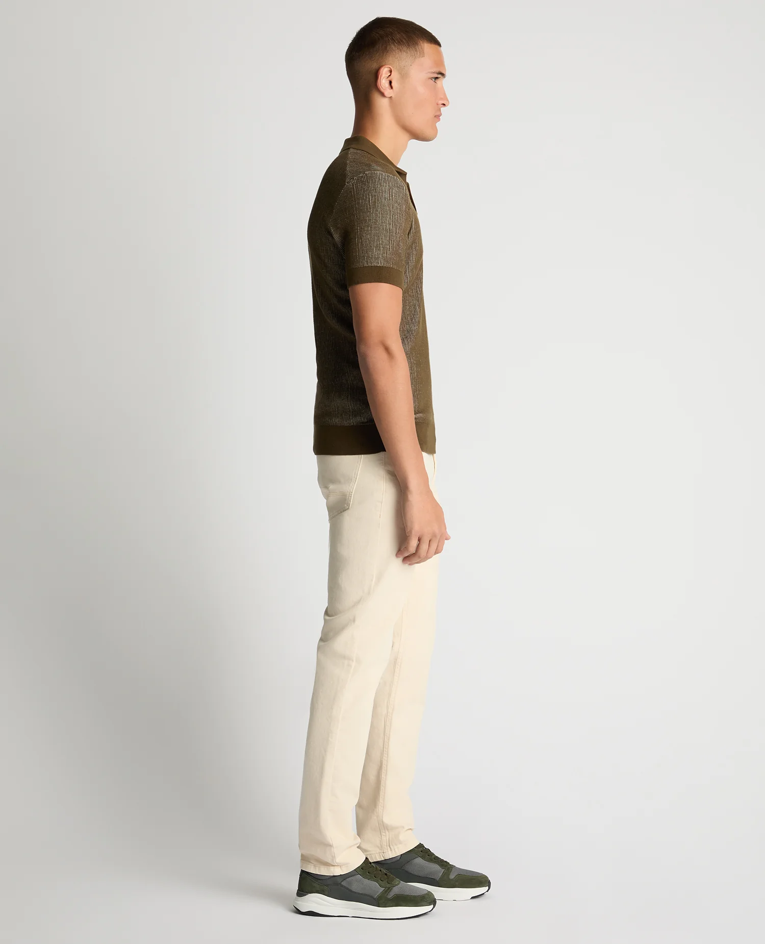Slim Fit Textured Knit Polo - Image 4