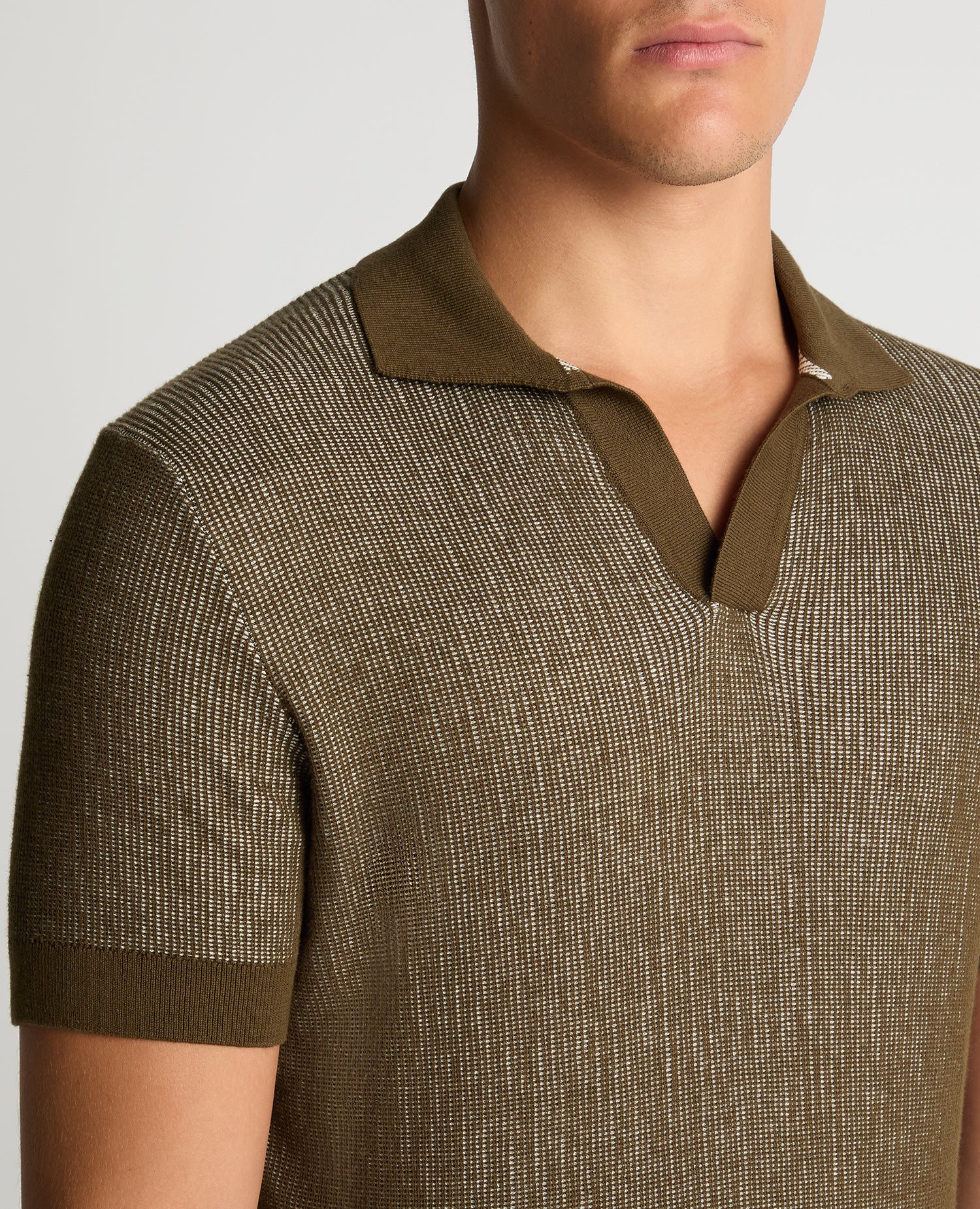 Slim Fit Textured Knit Polo - Image 5