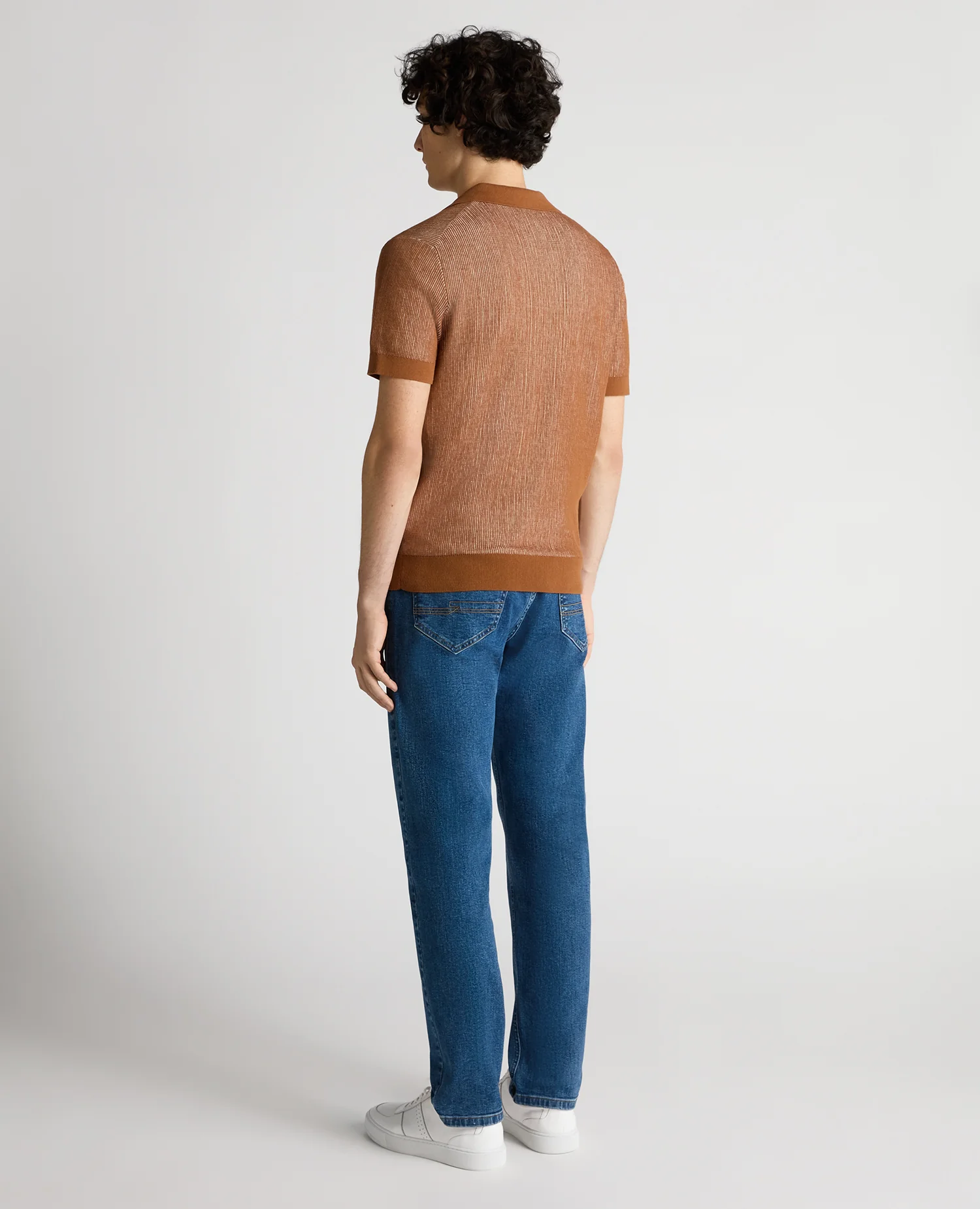 Slim Fit Textured Knit Polo - Image 3