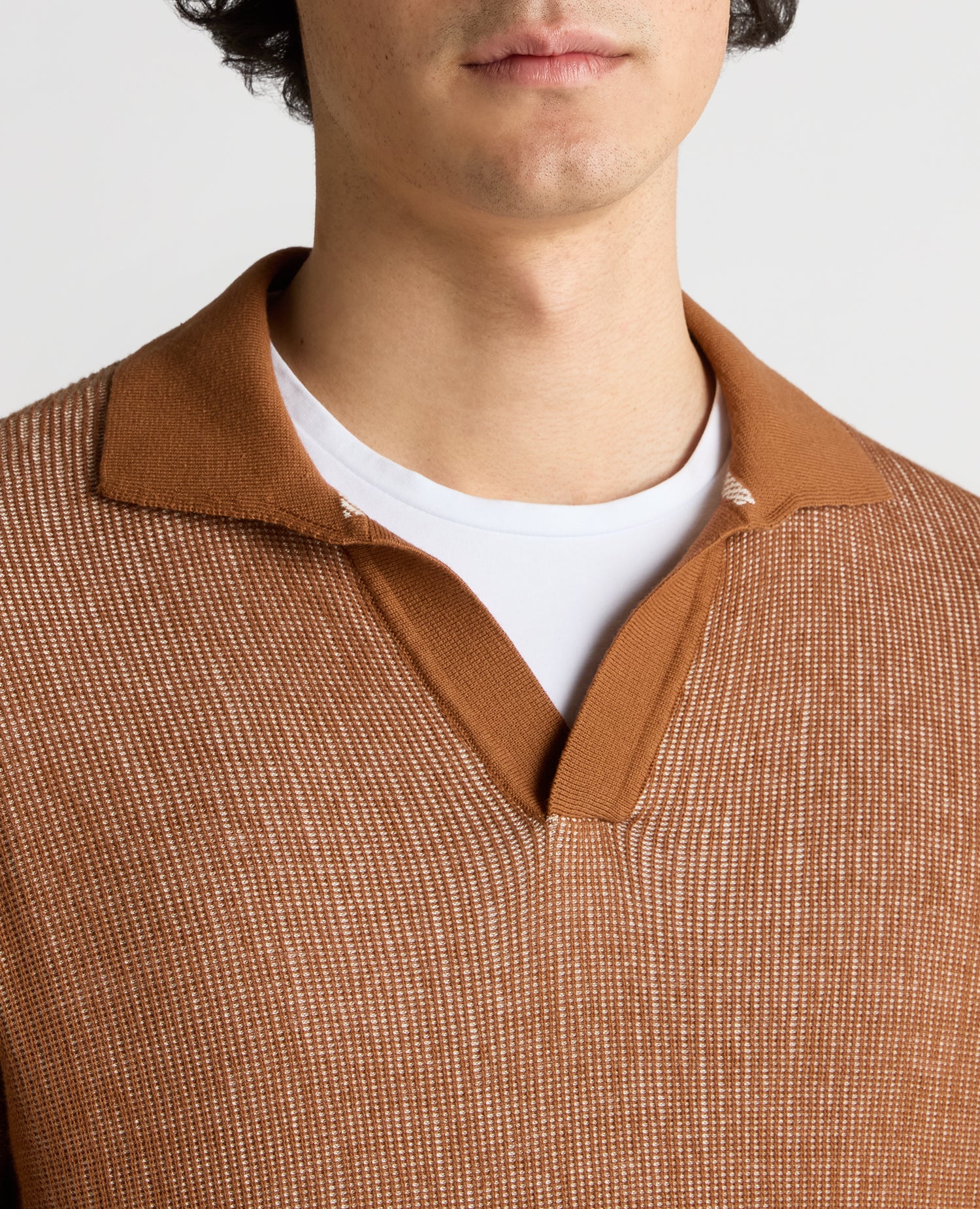 Slim Fit Textured Knit Polo - Image 5