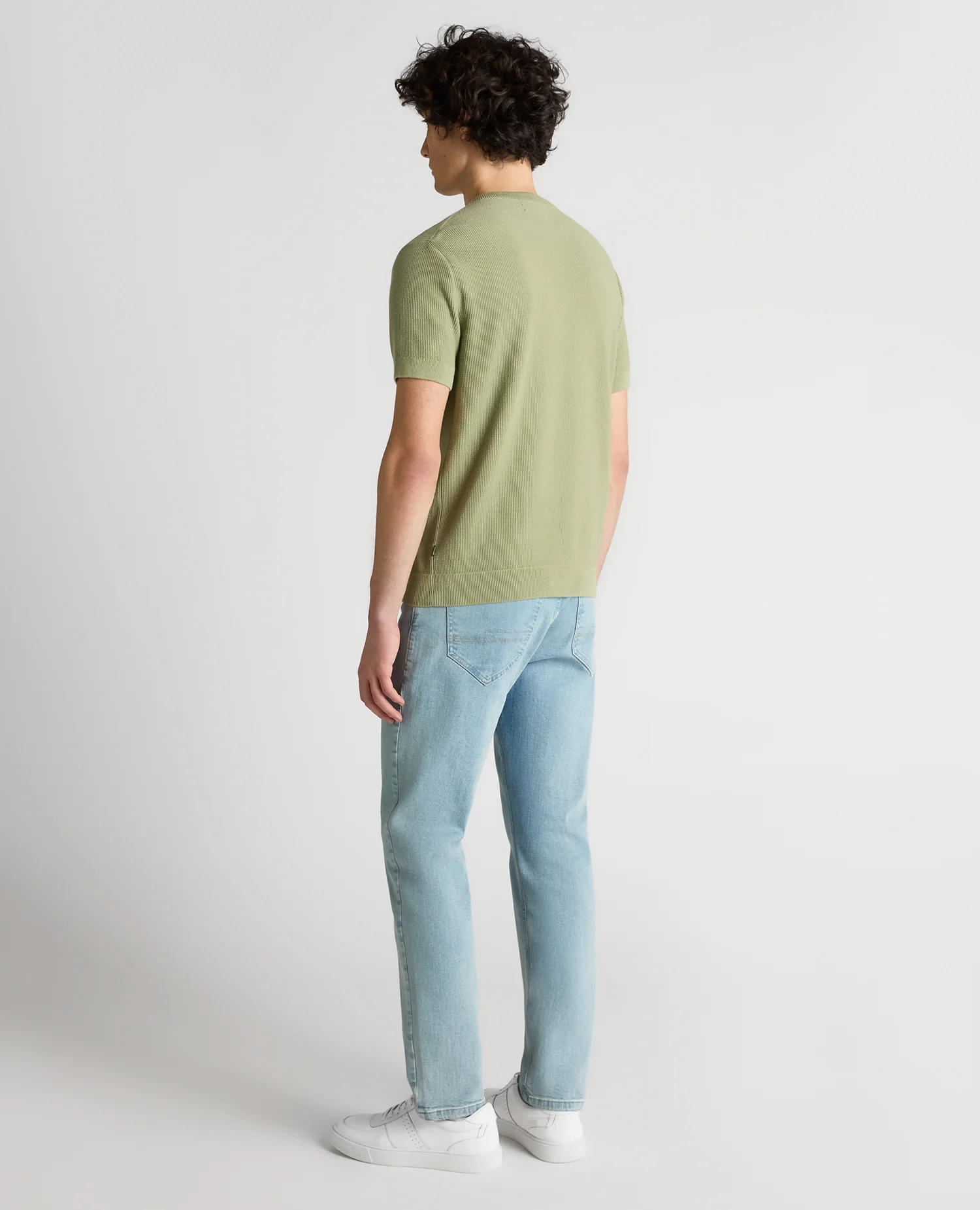 Slim Fit Wafffle Knitted Tee - Image 4