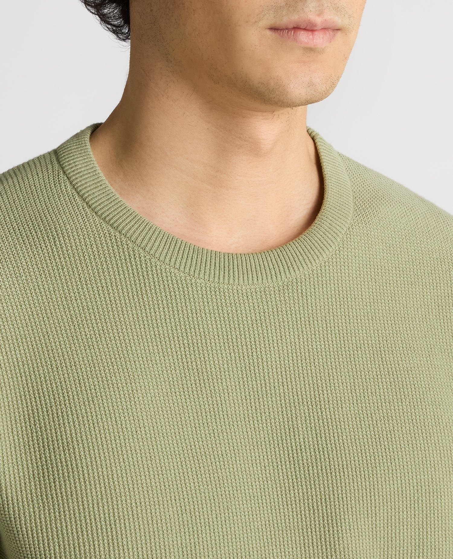 Slim Fit Wafffle Knitted Tee - Image 5