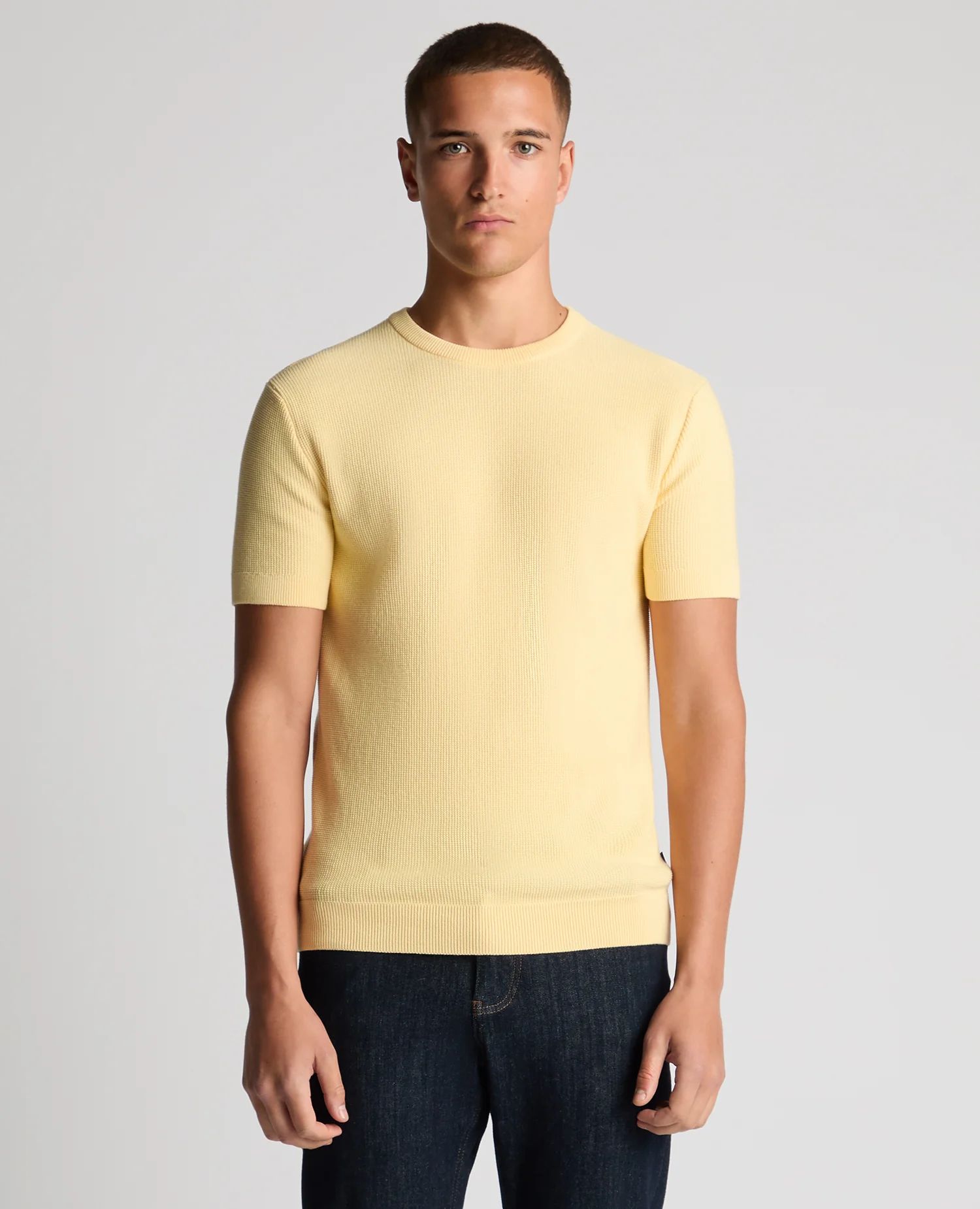 Slim Fit Wafffle Knitted Tee