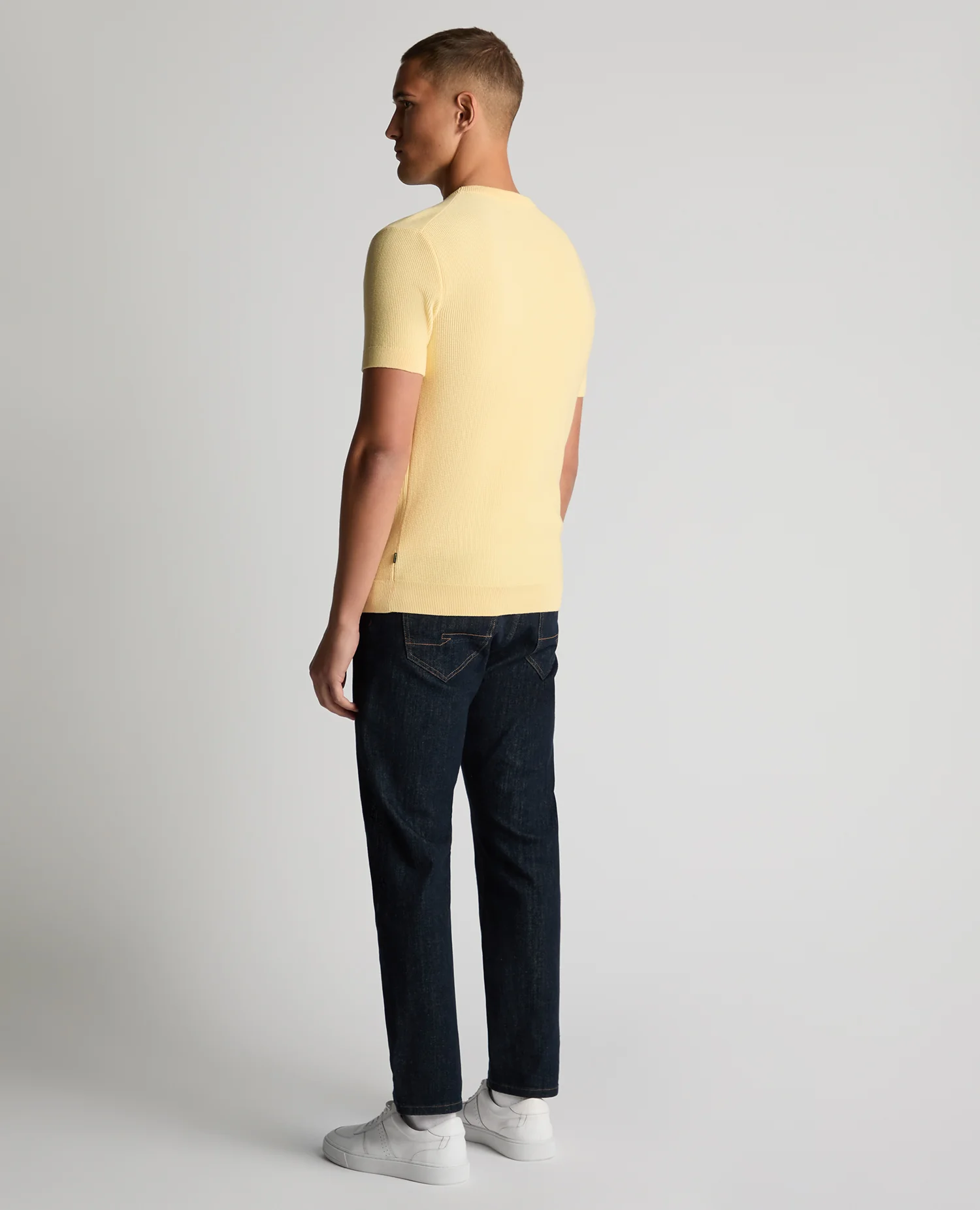 Slim Fit Wafffle Knitted Tee - Image 3
