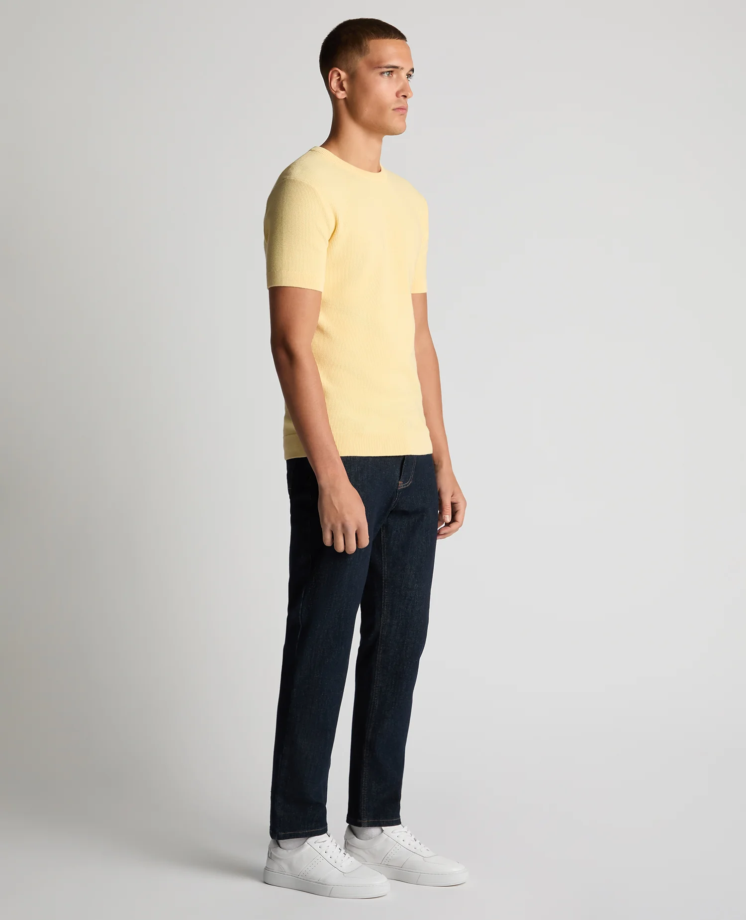 Slim Fit Wafffle Knitted Tee - Image 4