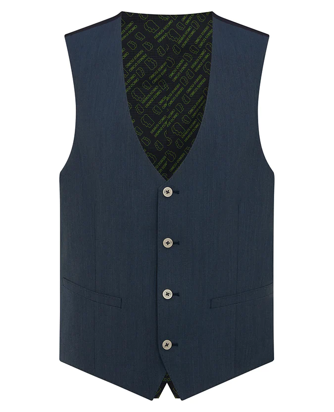 Slim fit wool blend stretch mix and match suit waistcoat