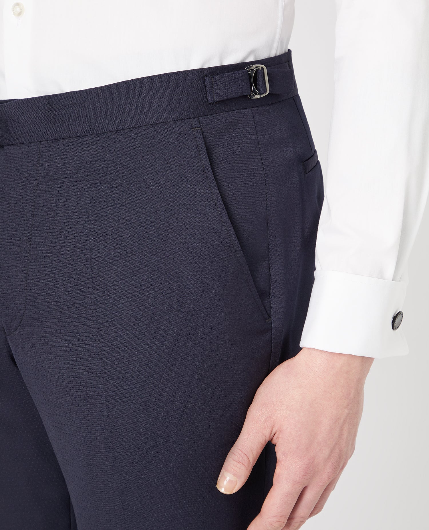 Slim Fit Wool-Rich Mix and Match Dinner Suit Trousers - Image 4