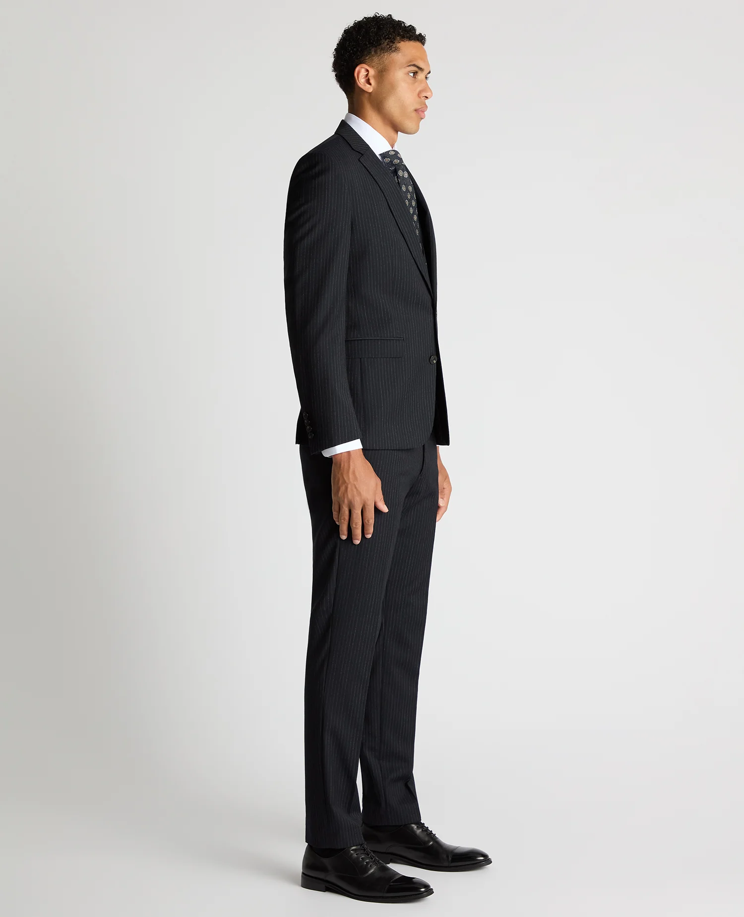 Slim Fit Pinstripe Wool Rich Suit - Image 4