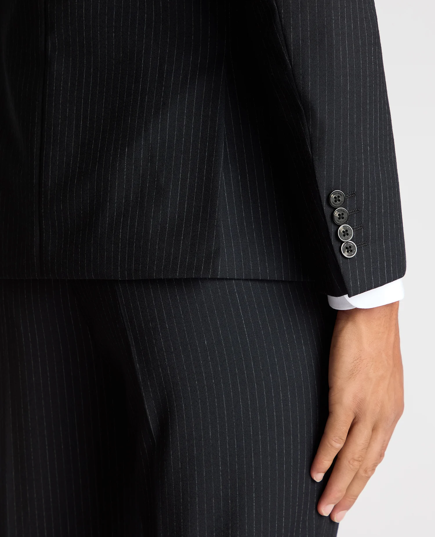Slim Fit Pinstripe Wool Rich Suit - Image 6