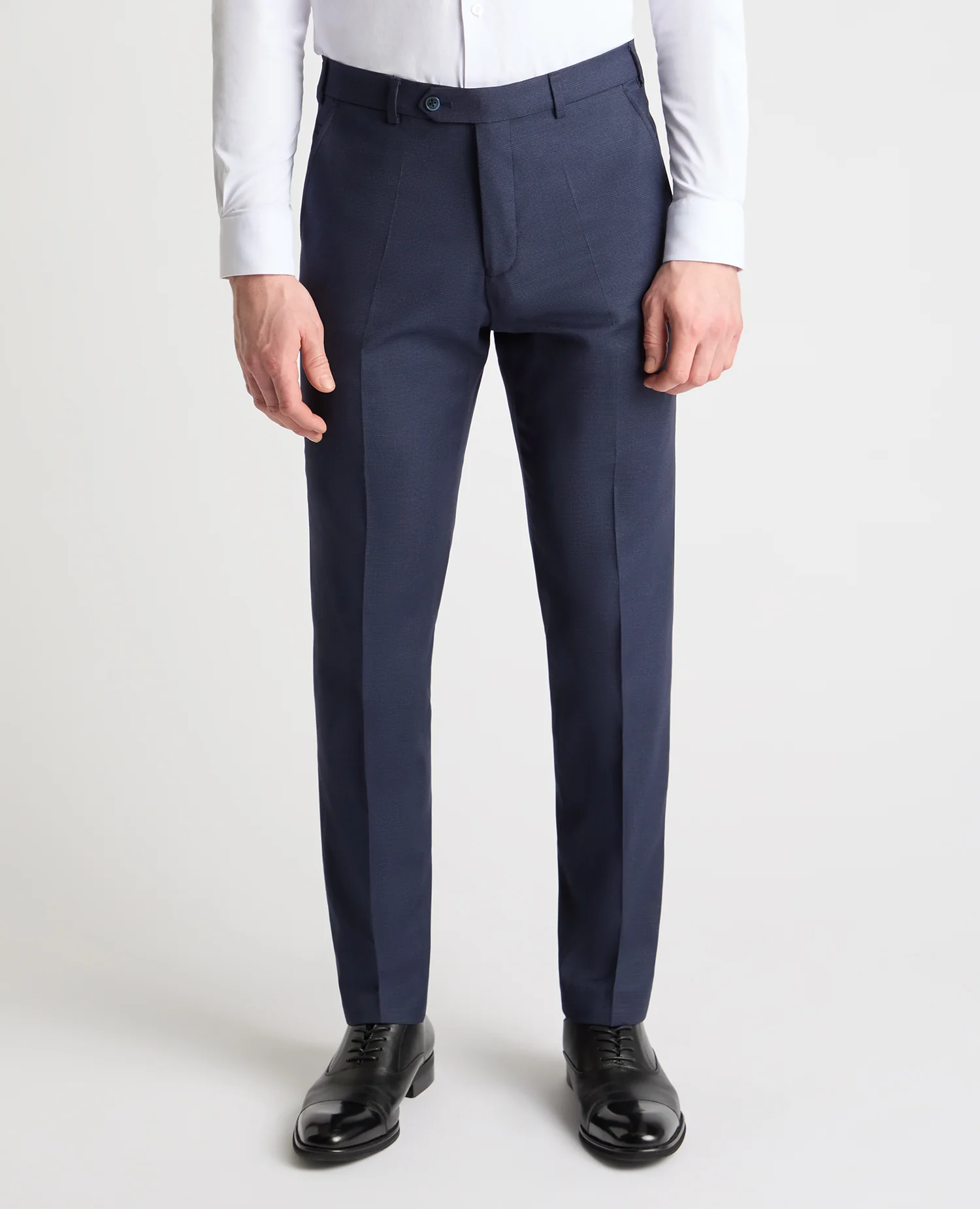 Slim leg polyviscose stretch formal trousers
