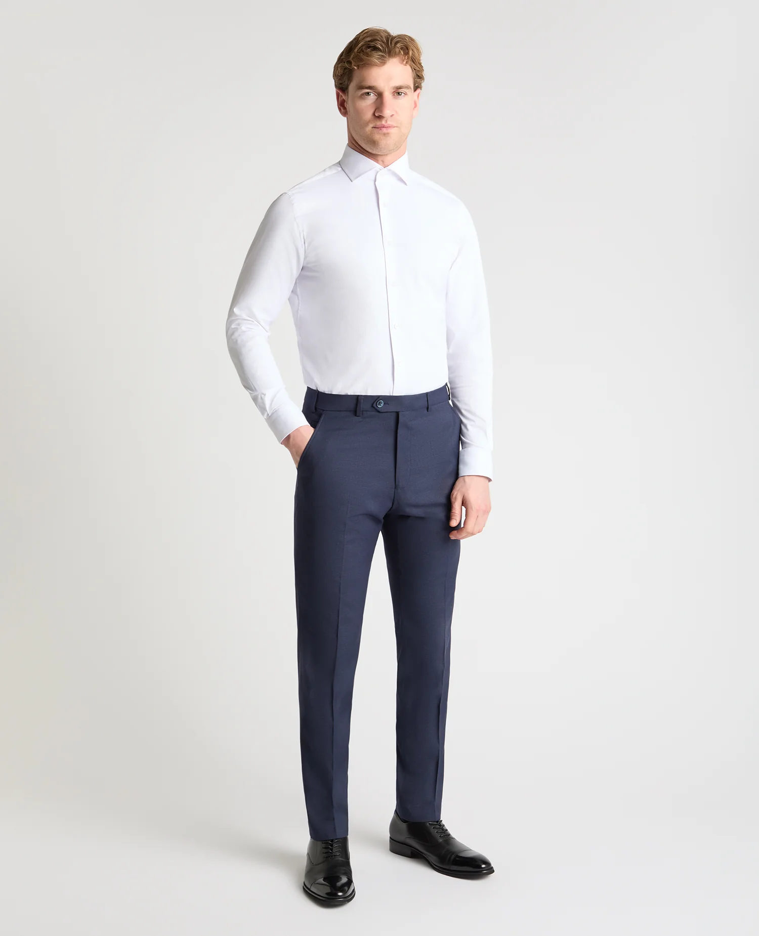 Slim leg polyviscose stretch formal trousers - Image 2