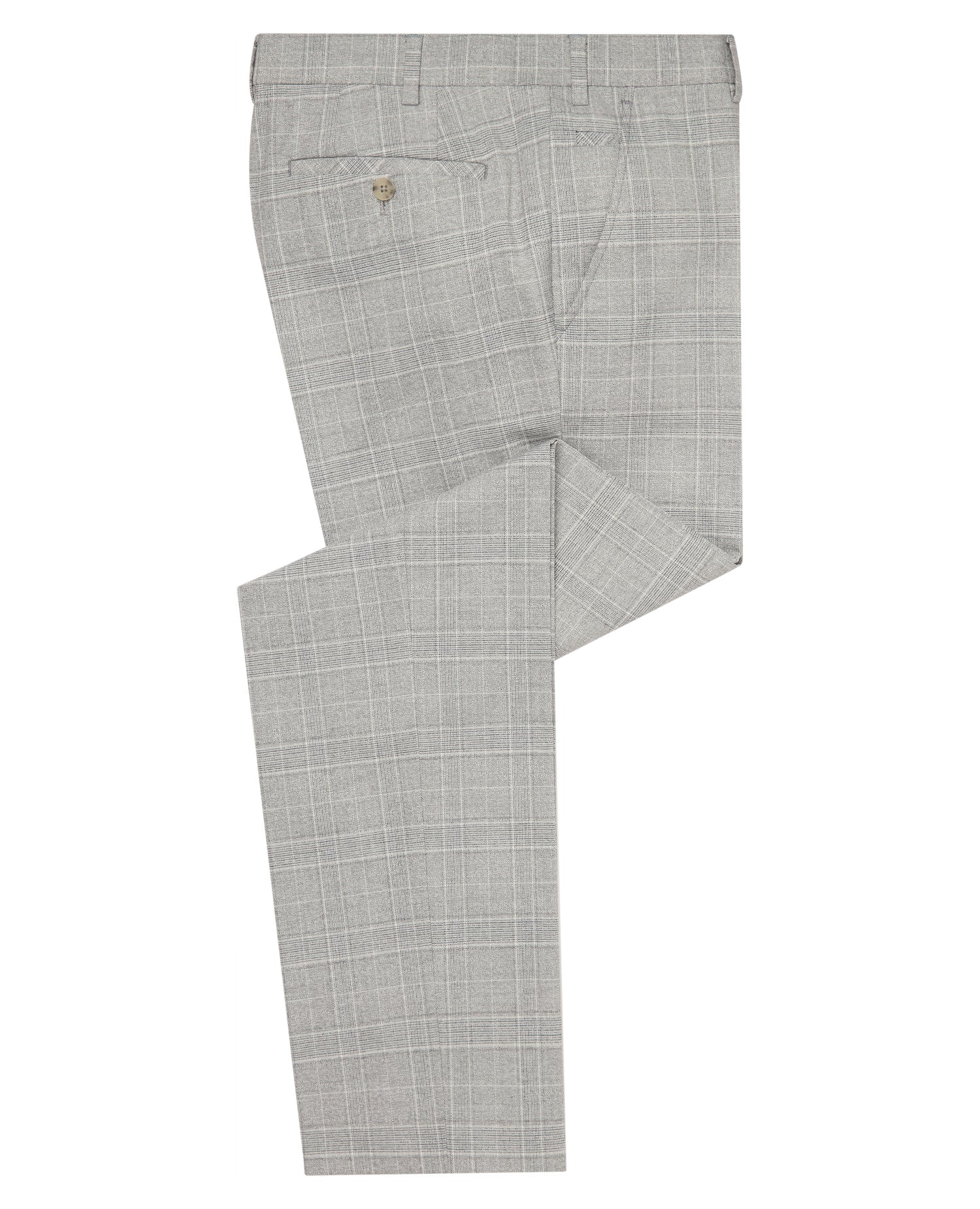 Slim Leg Checked Stretch Formal Trousers