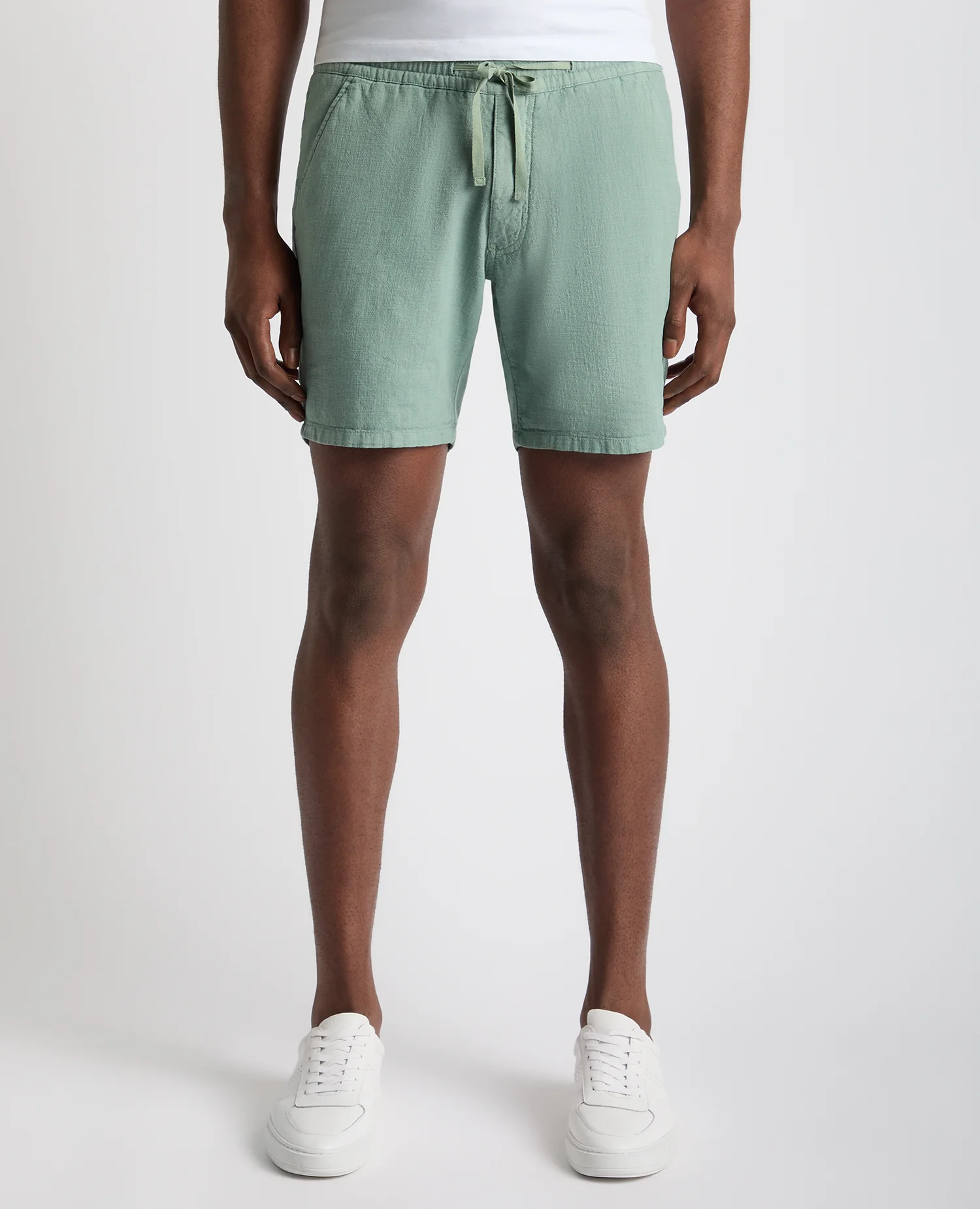 Slim Fit Cotton-Linen Shorts