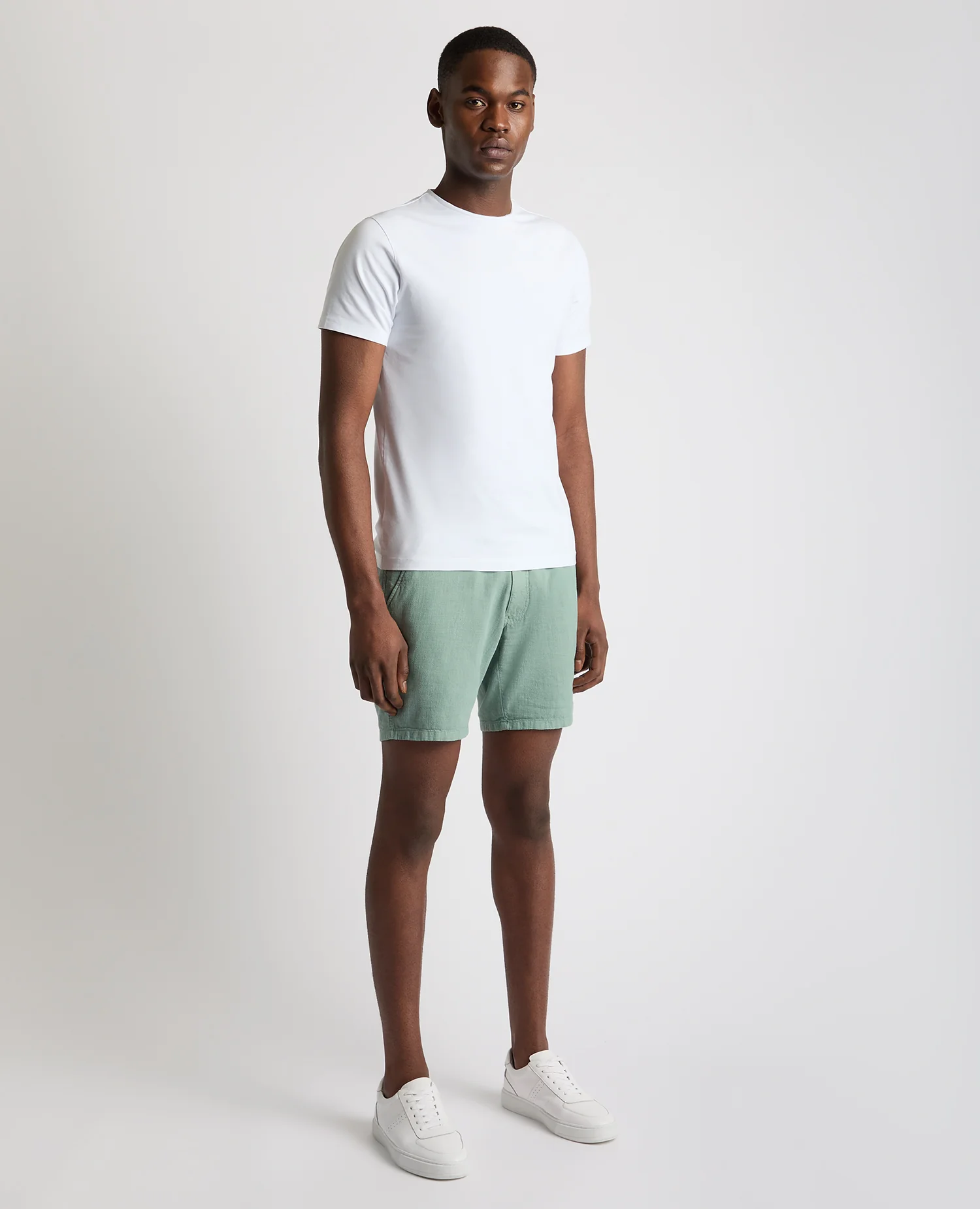 Slim Fit Cotton-Linen Shorts - Image 2