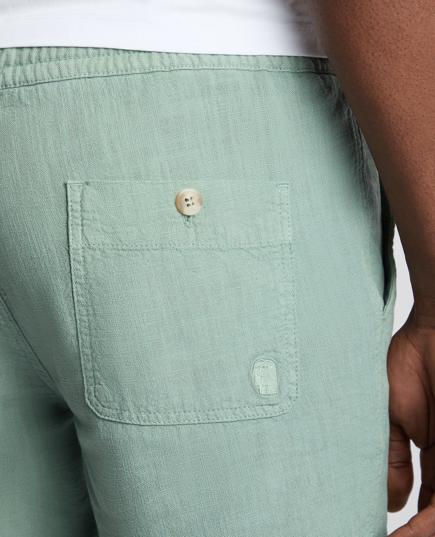 Slim Fit Cotton-Linen Shorts - Image 5