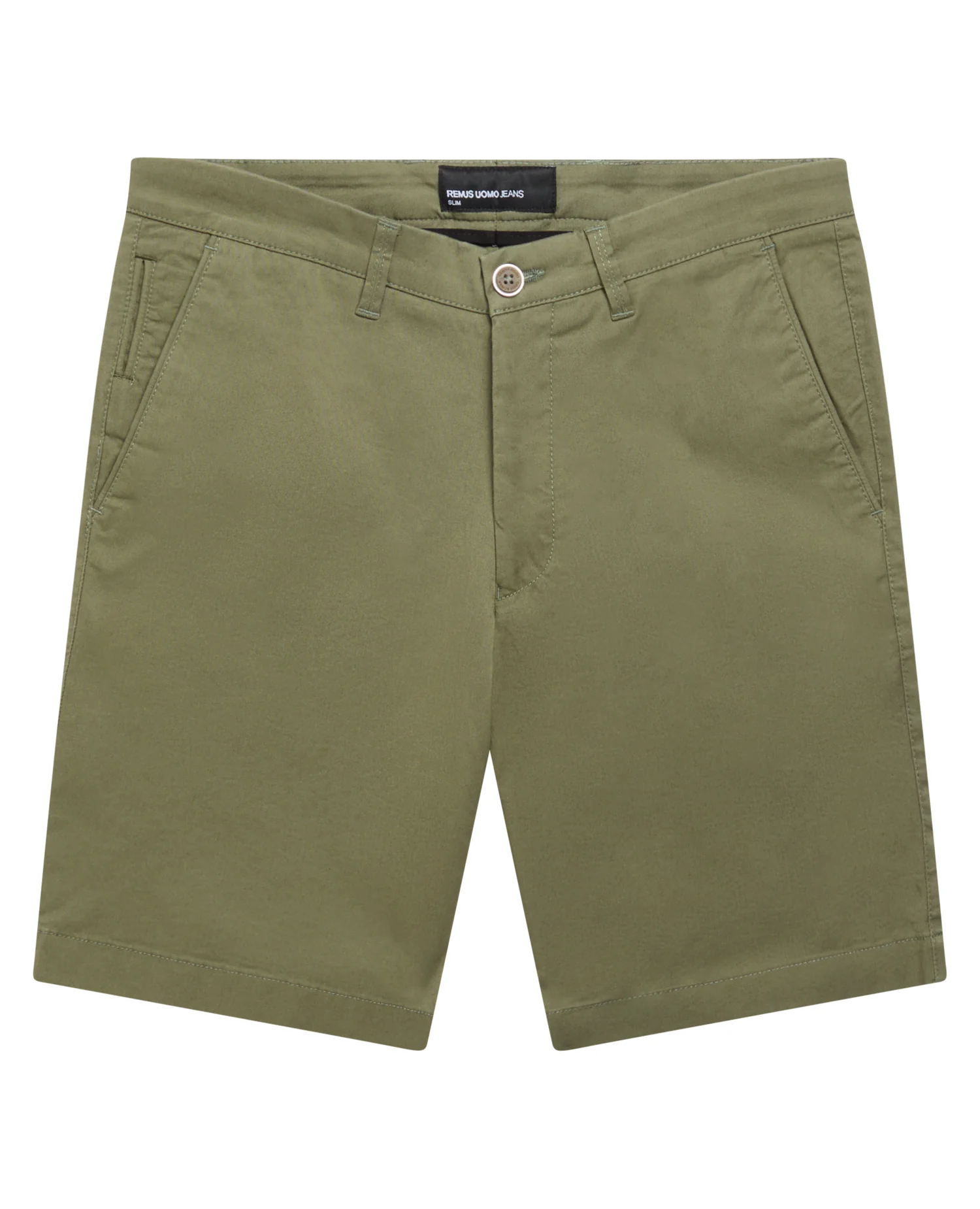 Green Slim Leg Cotton-Stretch Chino Short - Image 6