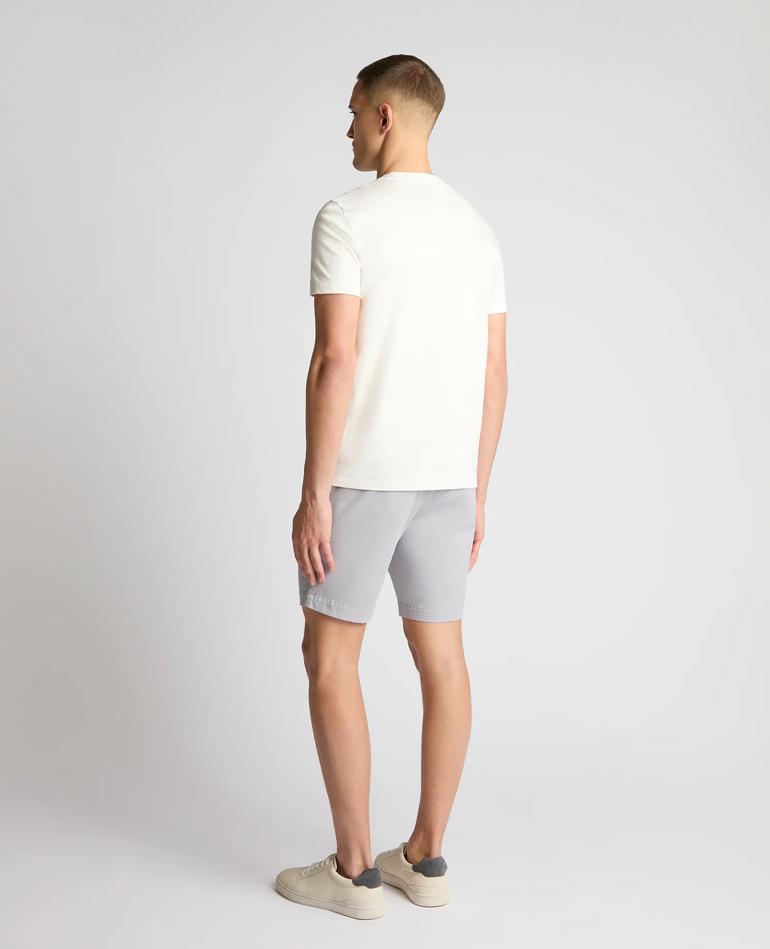 Purple Slim Leg Cotton-Stretch Chino Short - Image 3