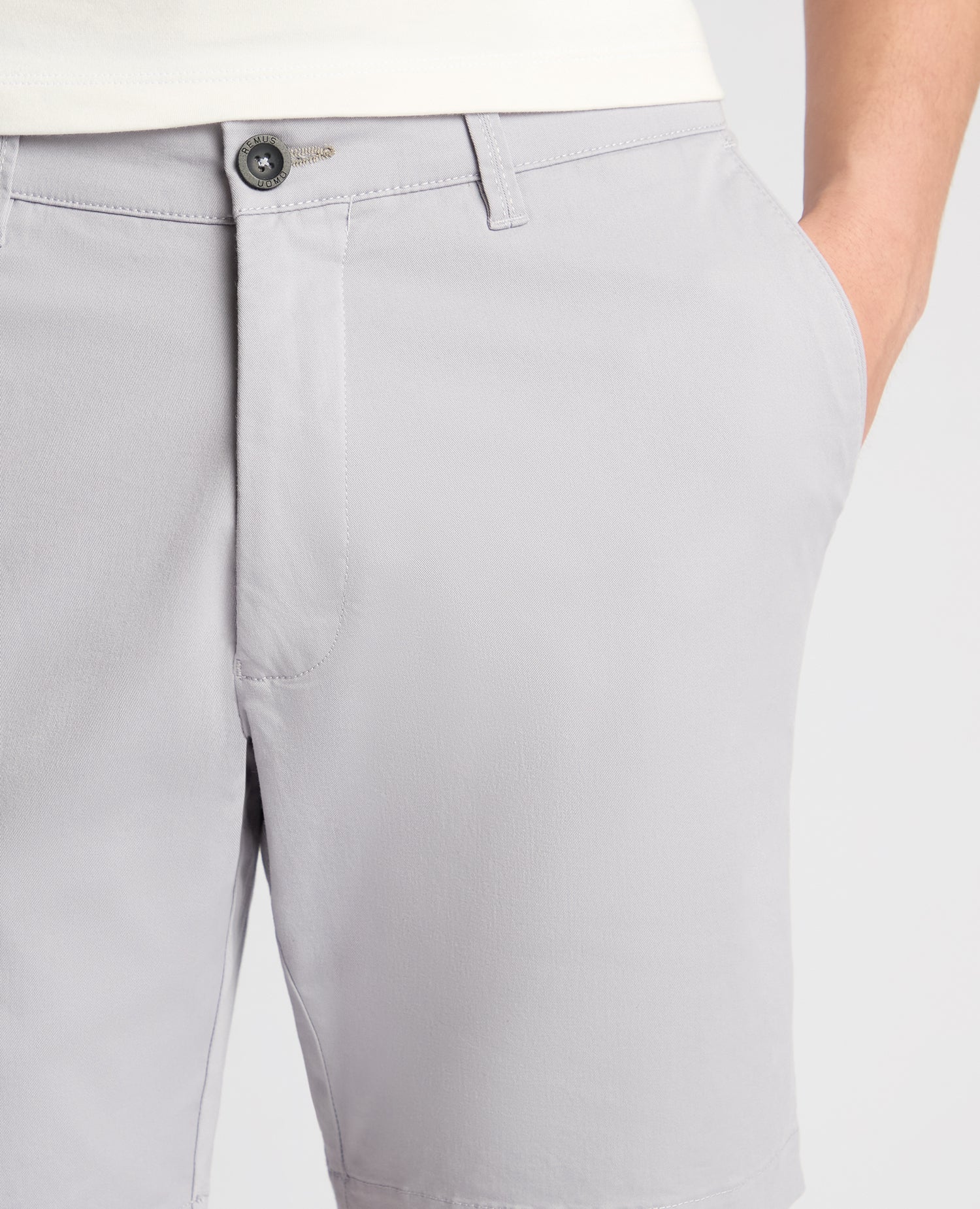 Purple Slim Leg Cotton-Stretch Chino Short - Image 4