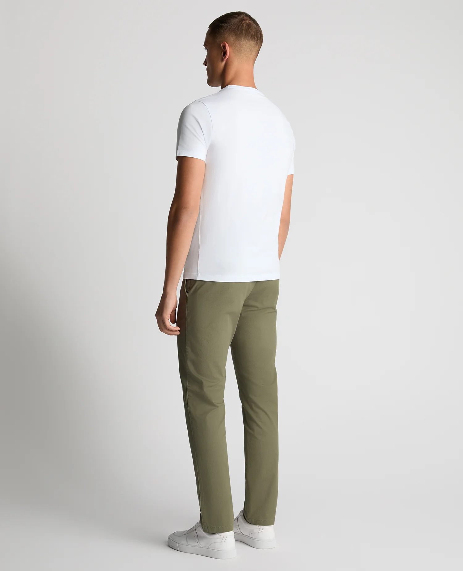 Green Slim Leg Cotton-Stretch Chinos - Image 3