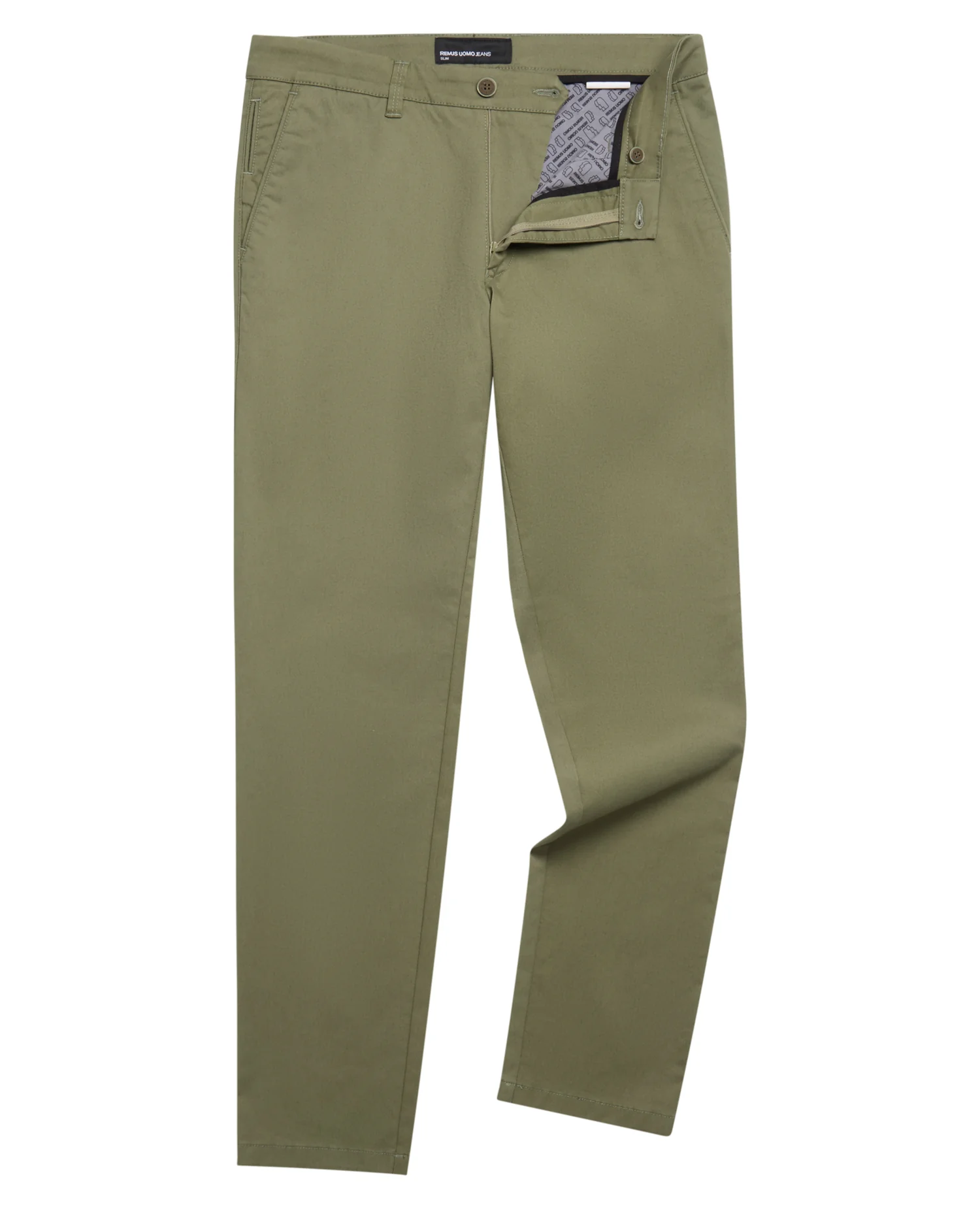 Green Slim Leg Cotton-Stretch Chinos - Image 6