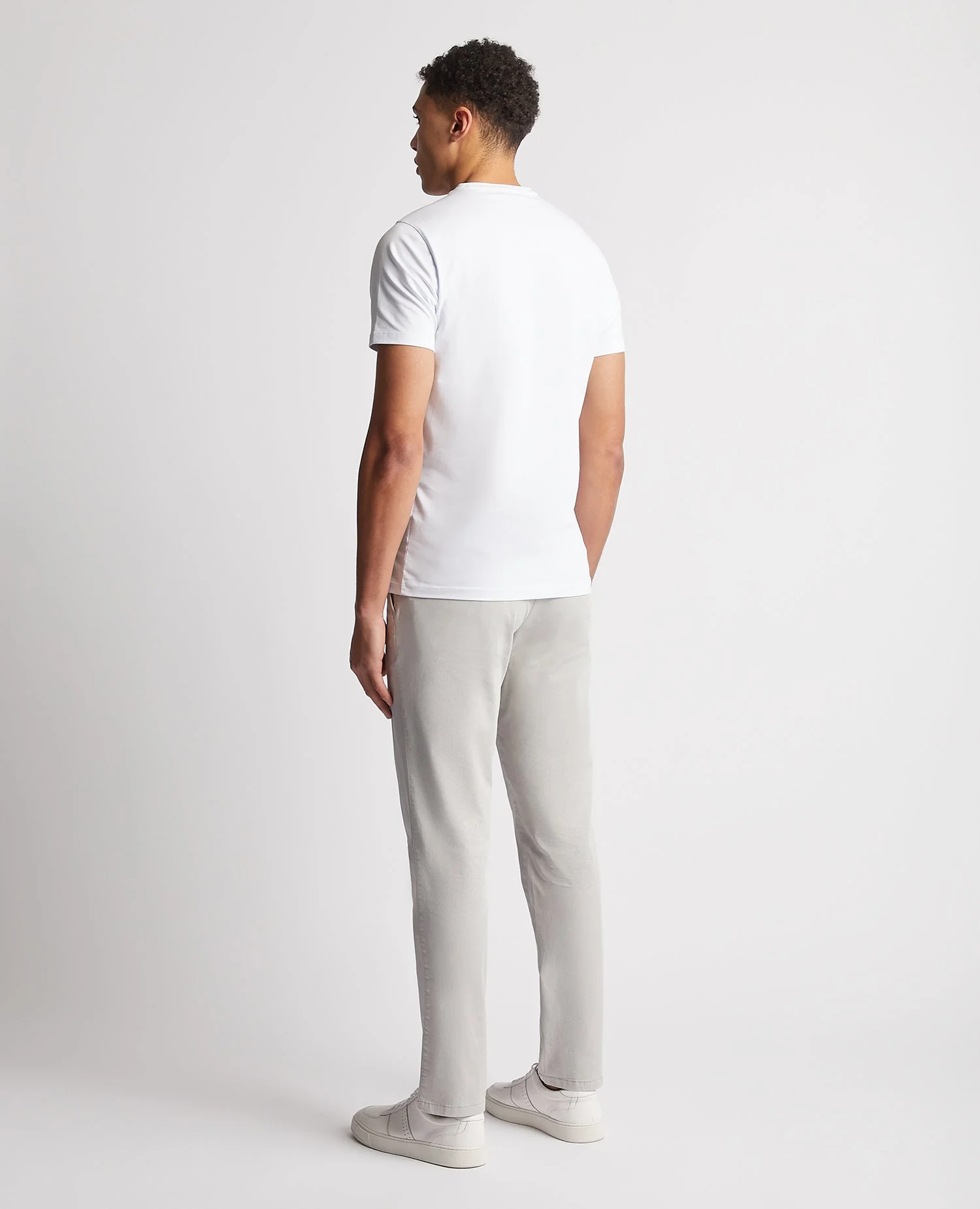 Grey Slim Leg Cotton-Stretch Chinos - Image 3