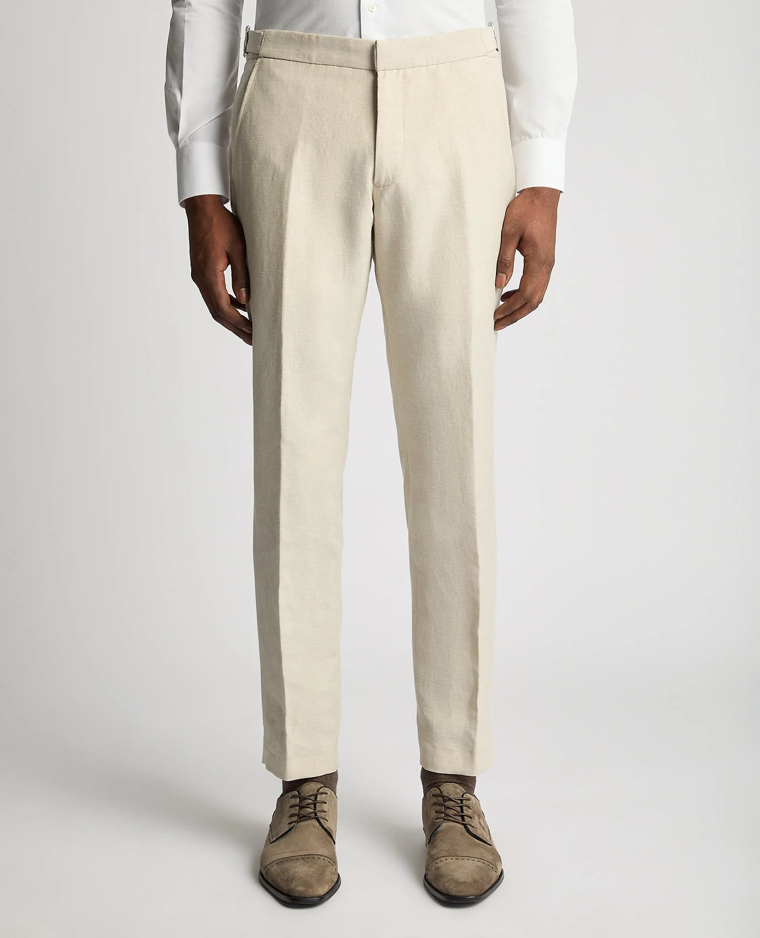 Slim Fit Linen Blend Suit Trousers