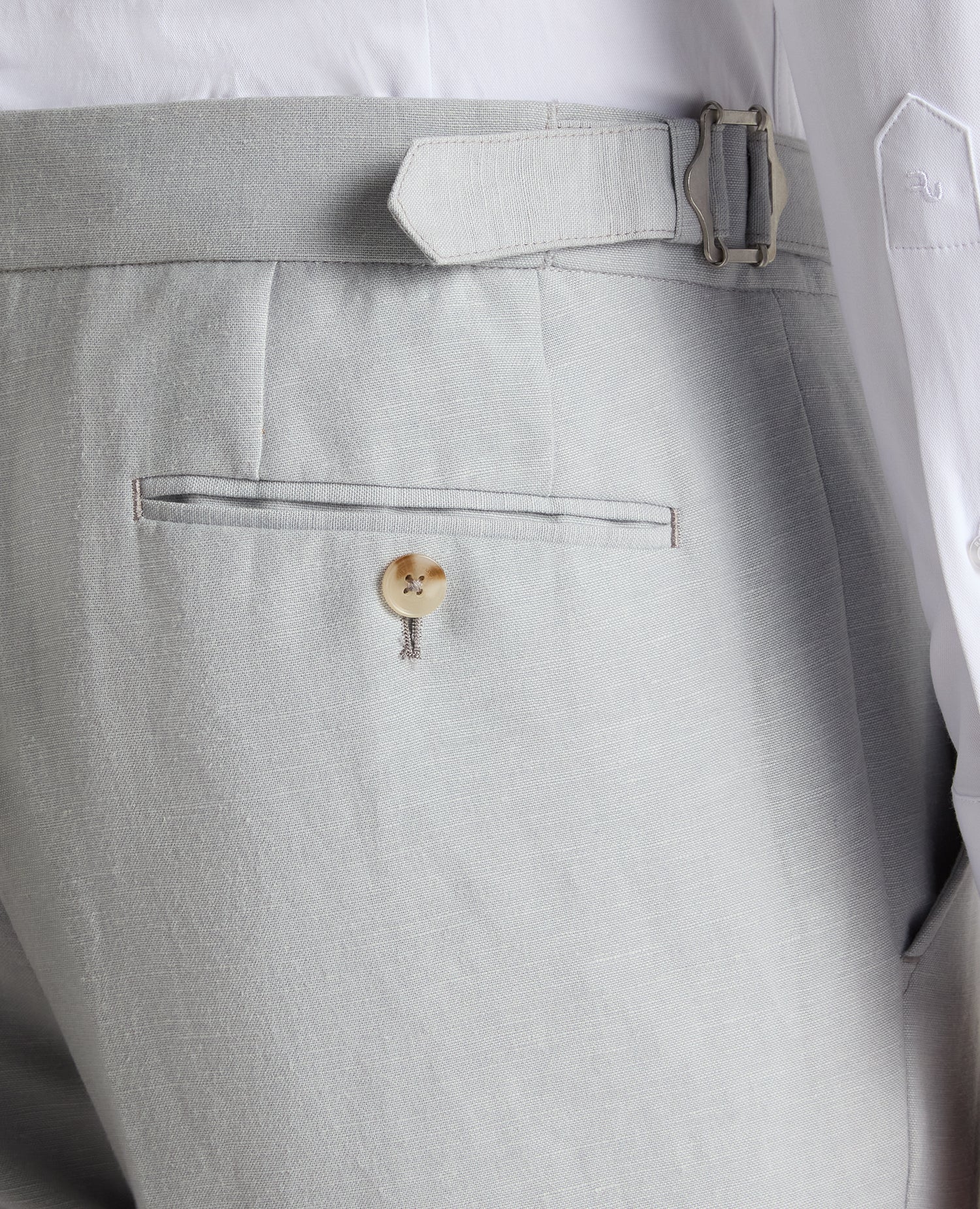 Slim Leg Linen-Blend Formal Trousers - Image 5