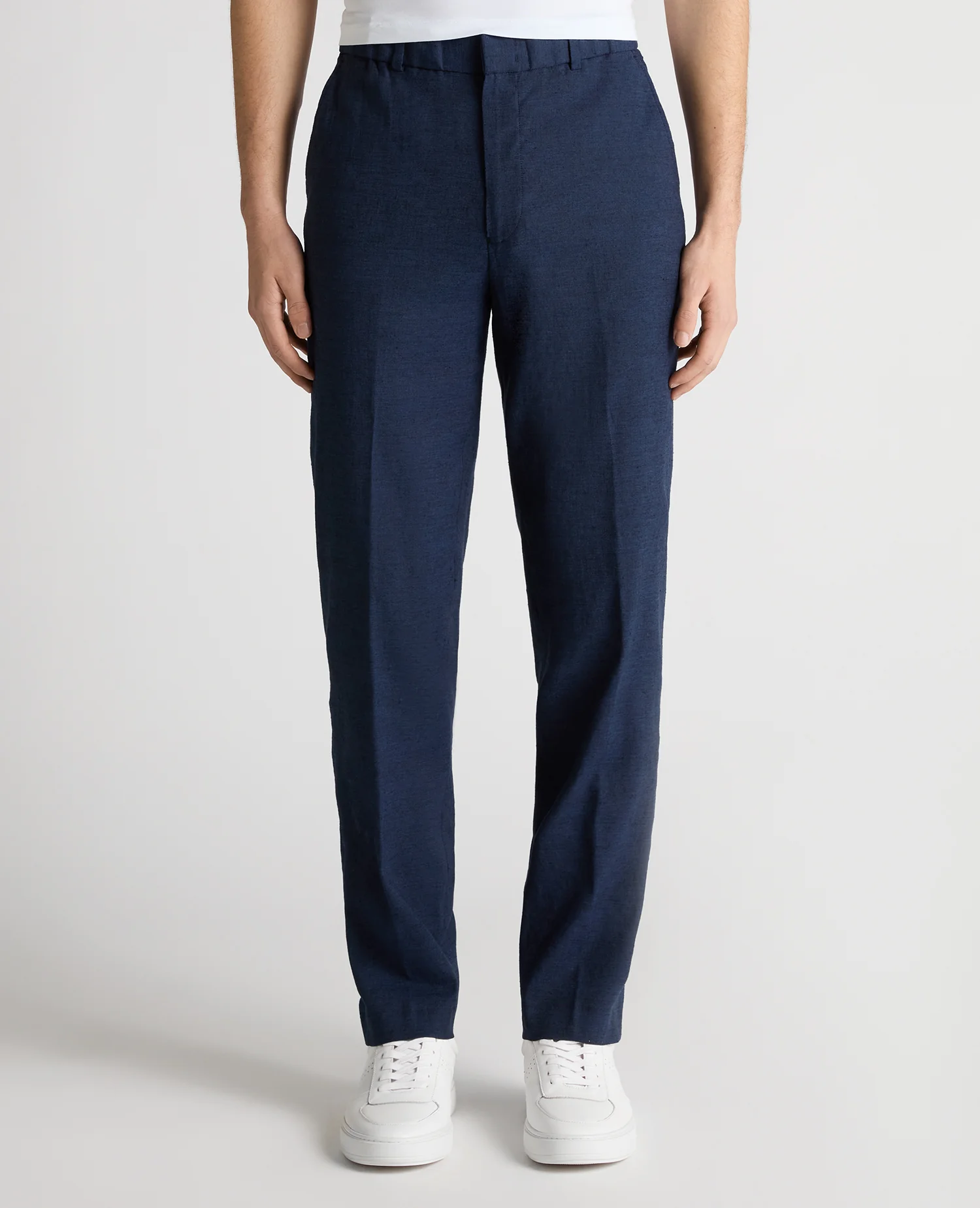 Slim Leg Linen-Blend Trousers