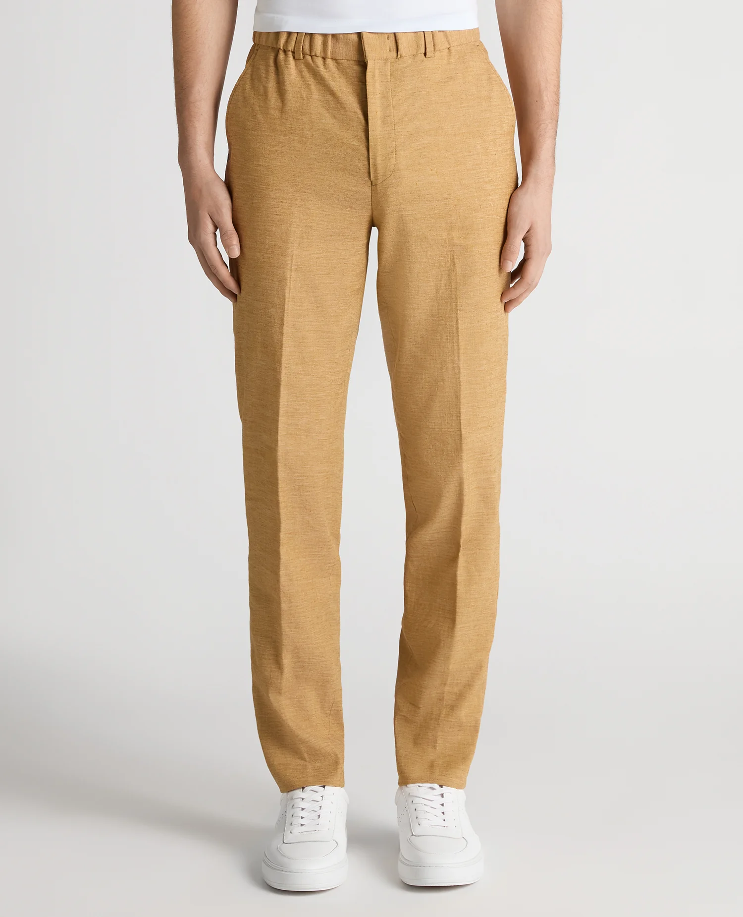 Slim Leg Linen-Blend Trousers