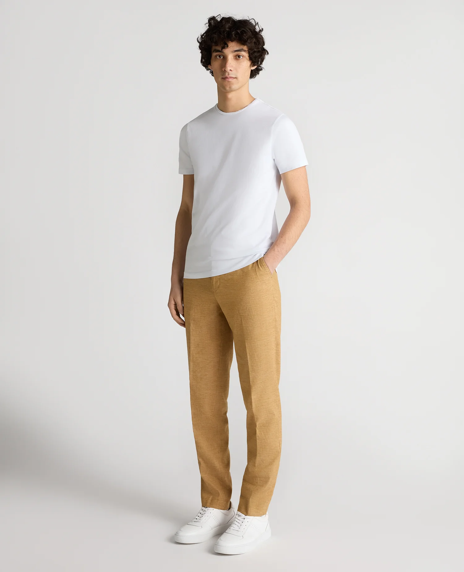 Slim Leg Linen-Blend Trousers - Image 2