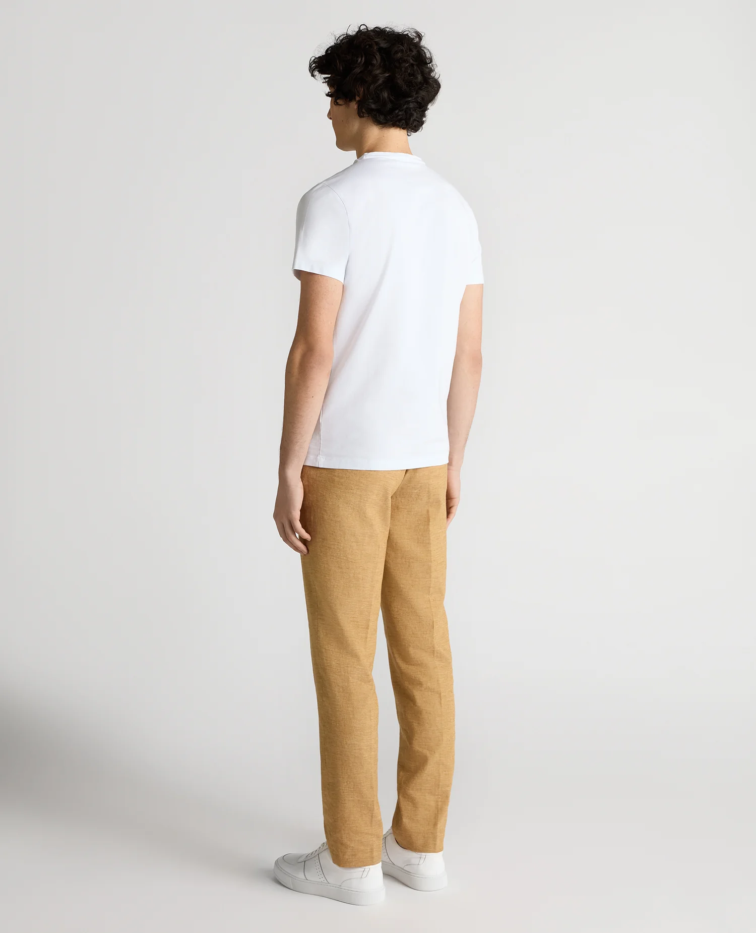 Slim Leg Linen-Blend Trousers - Image 3