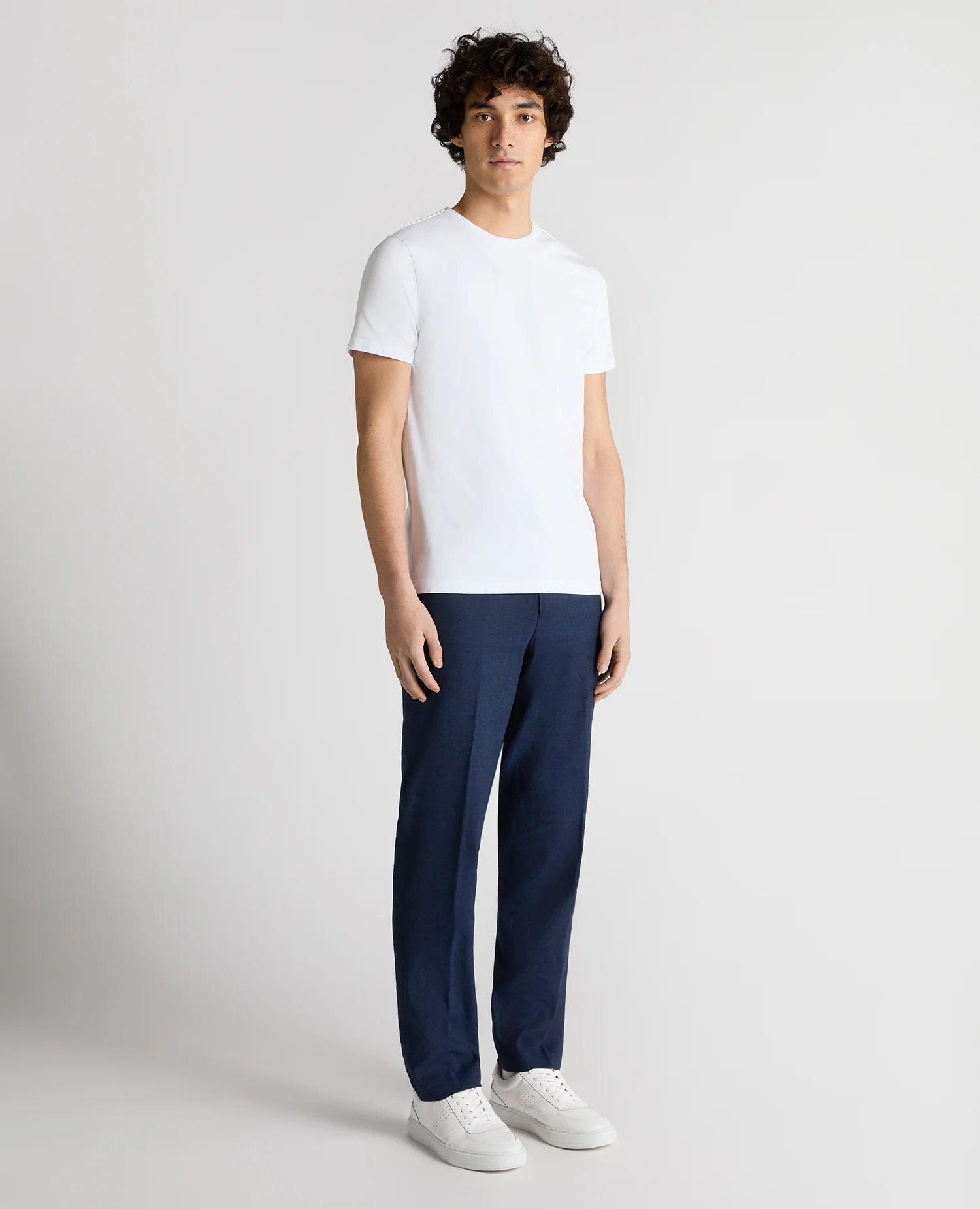 Slim Leg Linen-Blend Trousers - Image 2