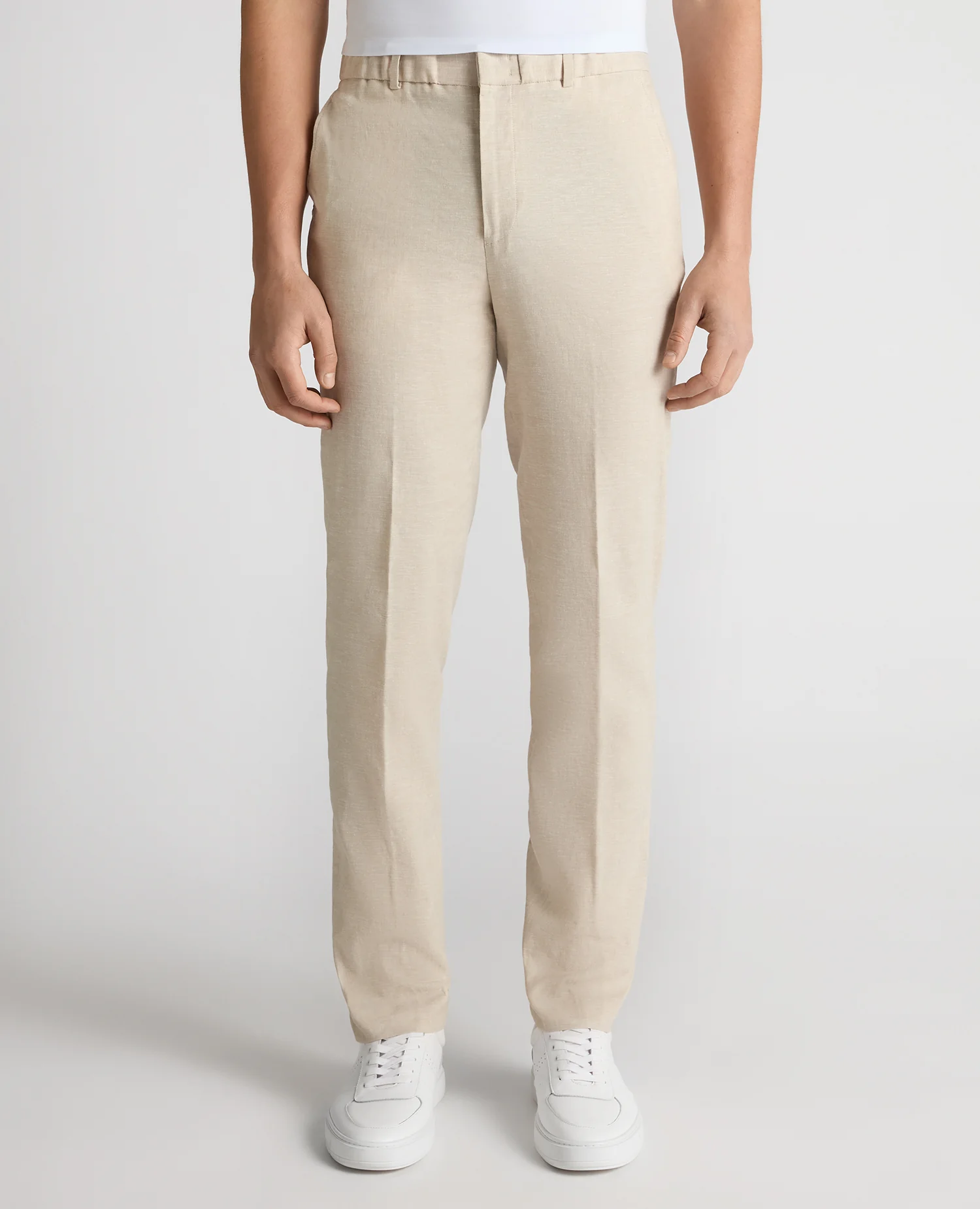 Slim Leg Linen-Blend Trousers