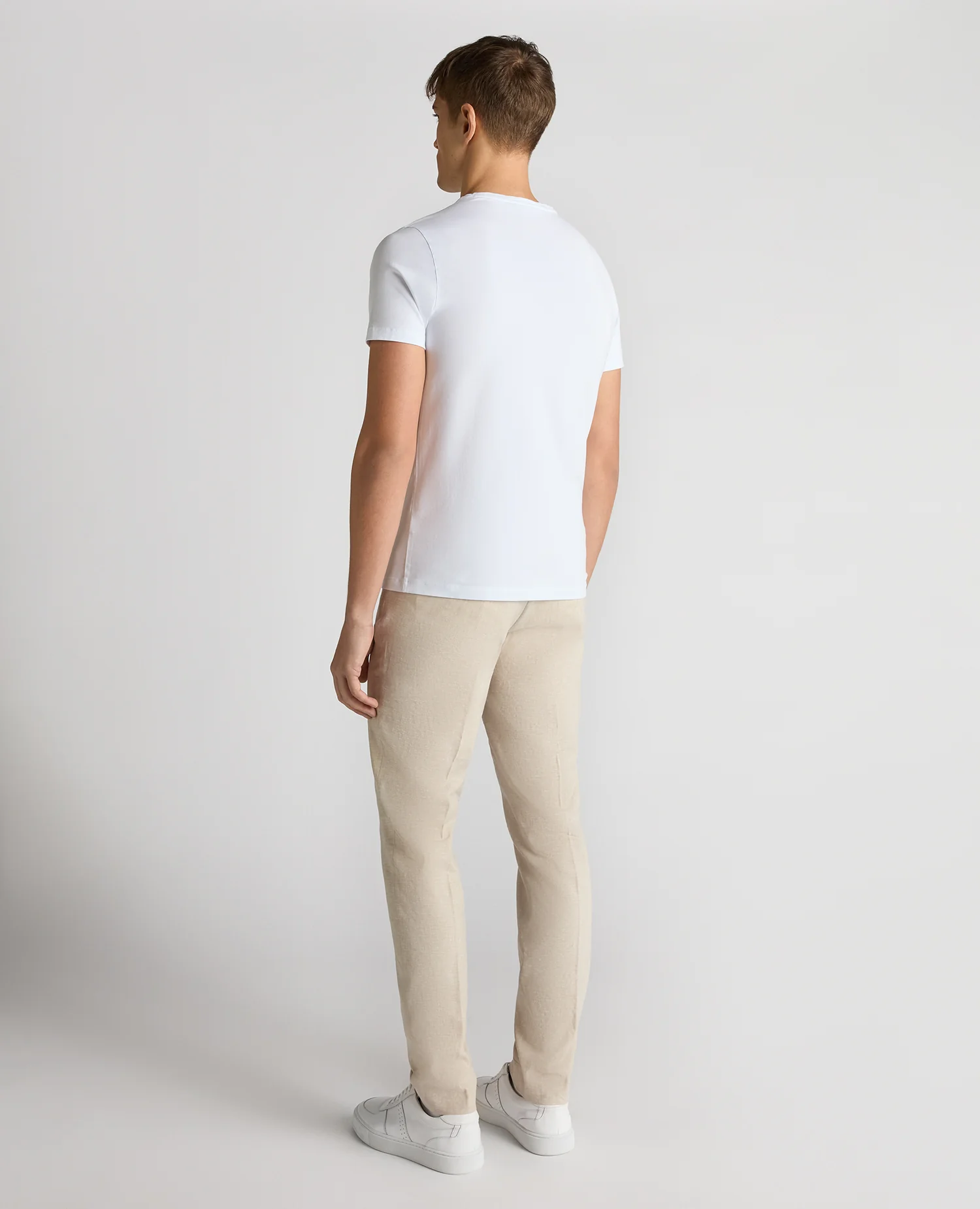 Slim Leg Linen-Blend Trousers - Image 3