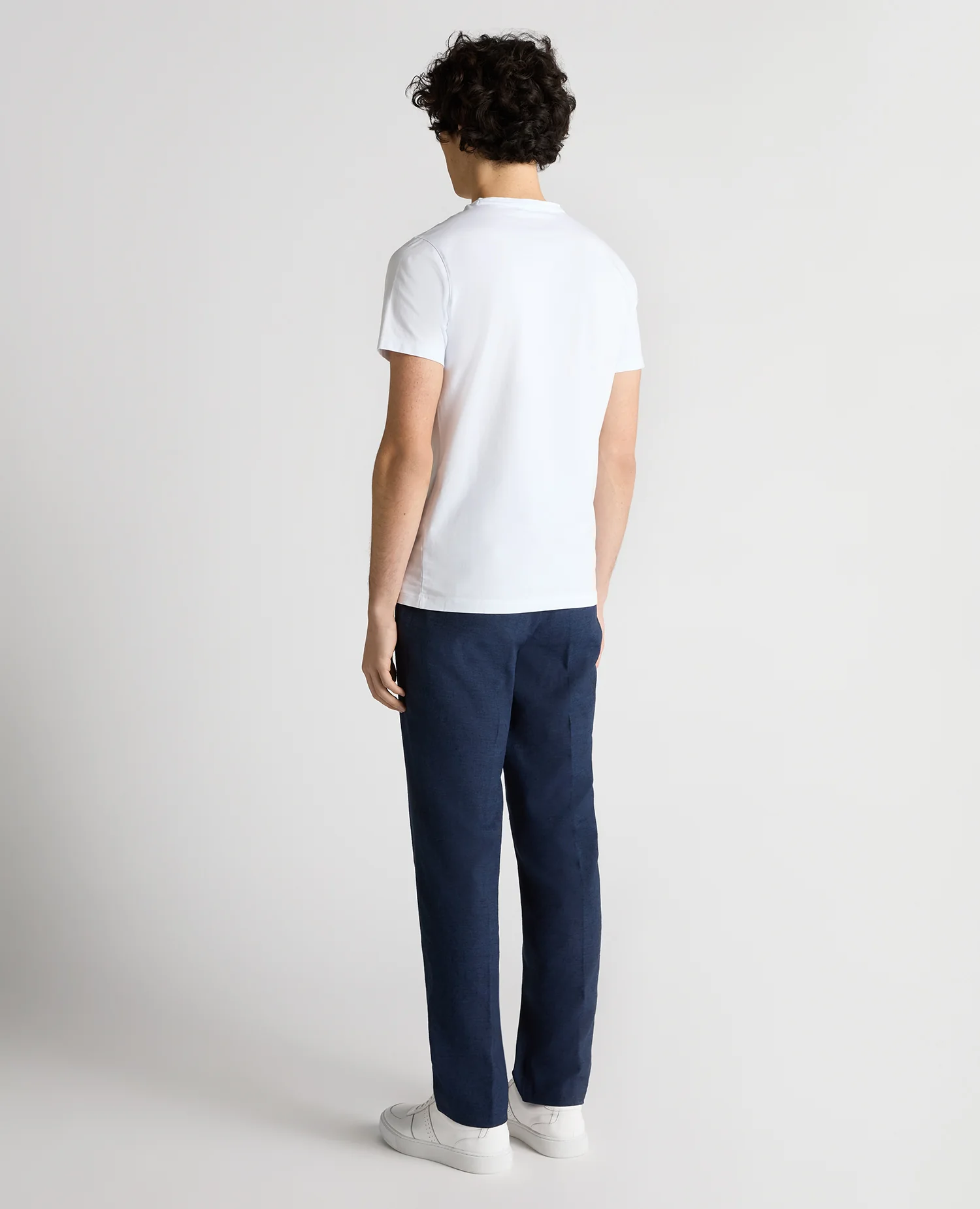 Slim Leg Linen-Blend Trousers - Image 3