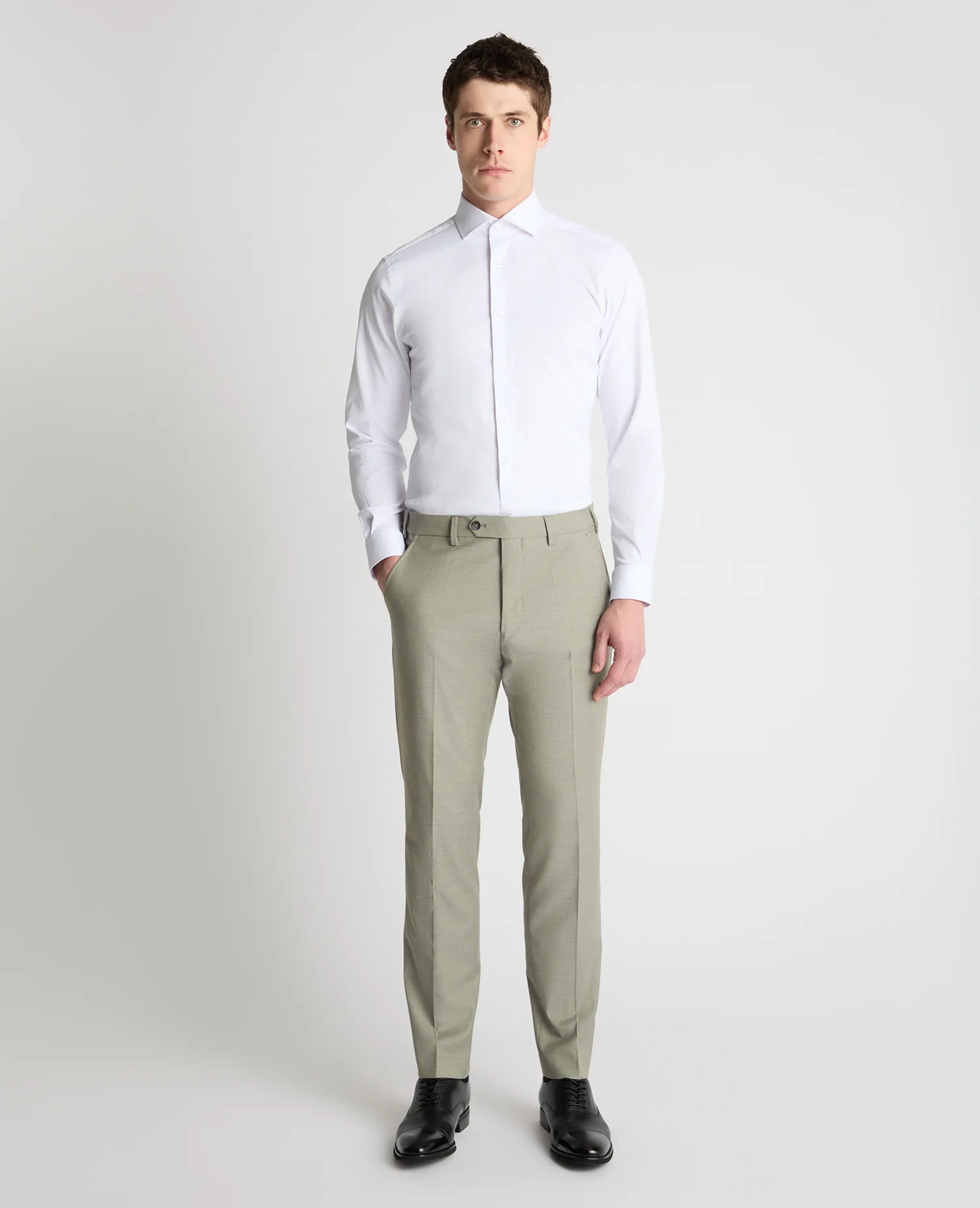 Slim leg polyviscose formal trousers - Image 2