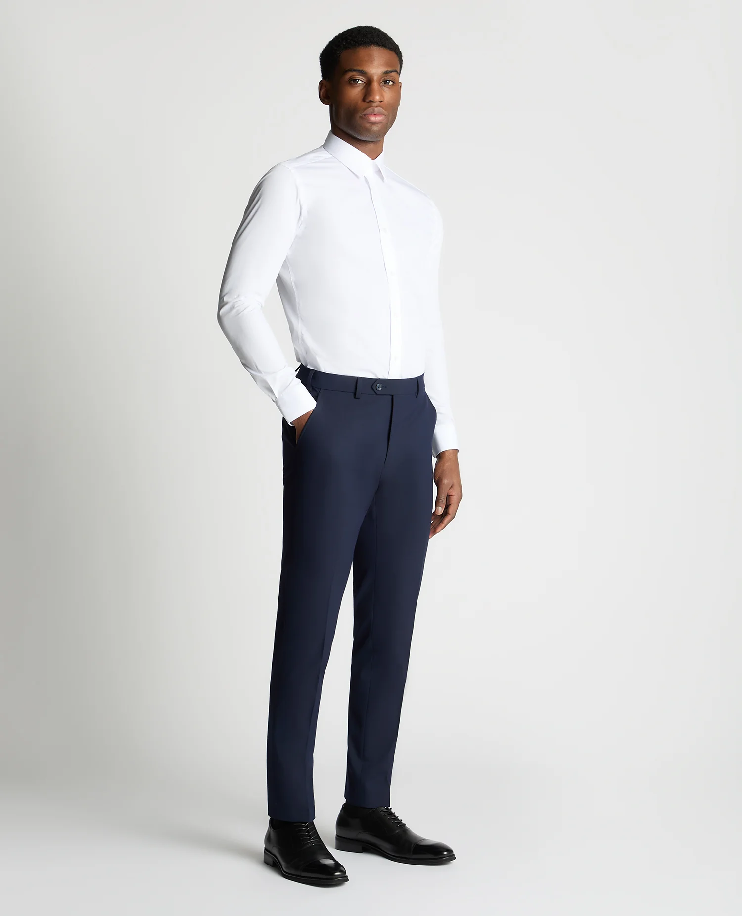 Slim Leg Stretch Formal Trousers - Image 2