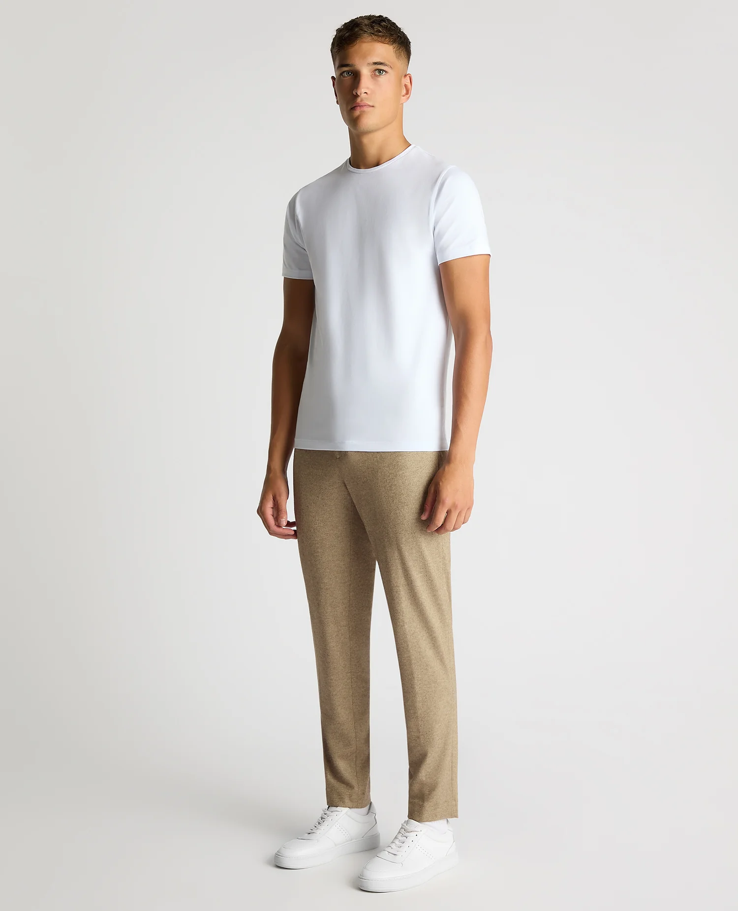 Slim Leg Wool Blend Trousers - Image 2