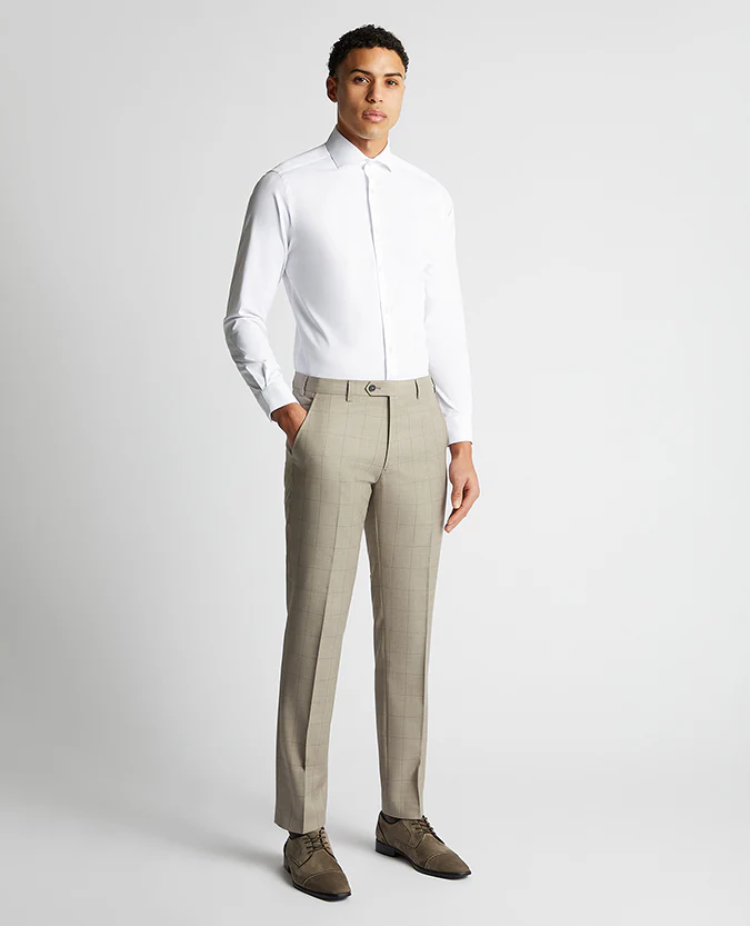Slim leg checked wool rich mix and match suit trouser - Image 2